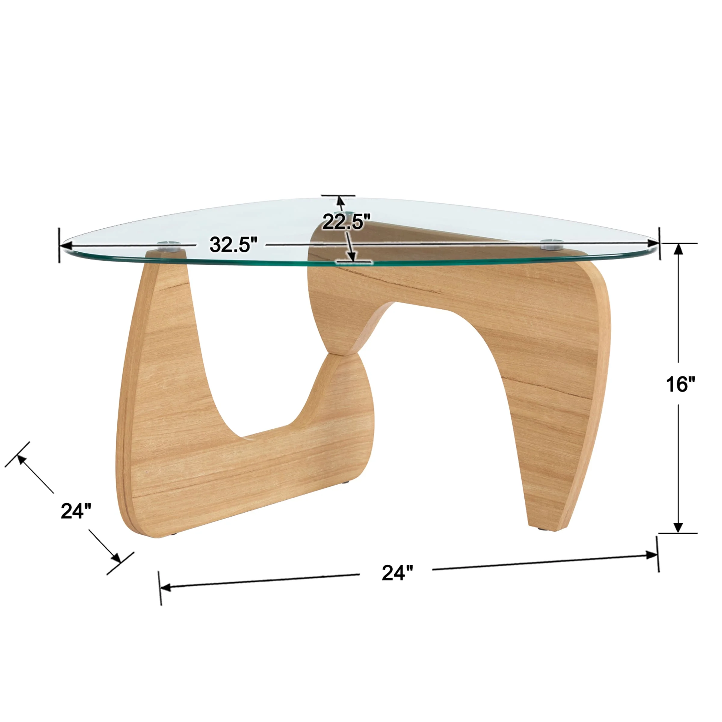 Modern Triangle Center Glass Coffee Table - 7736CT - Image 9