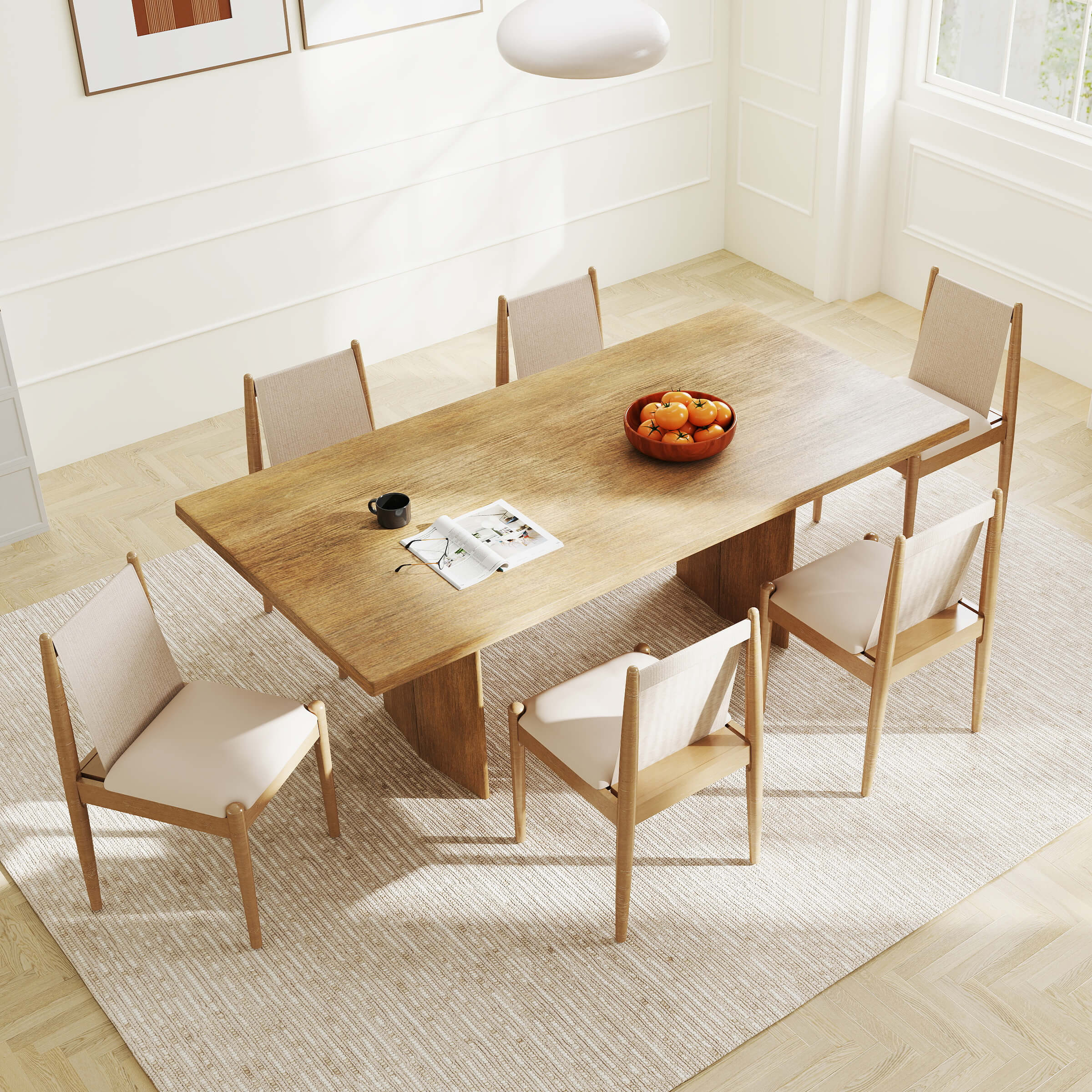 Modern Upholstered Linen Fabric Dining Chairs Set of 2 - 0009DC - Image 11