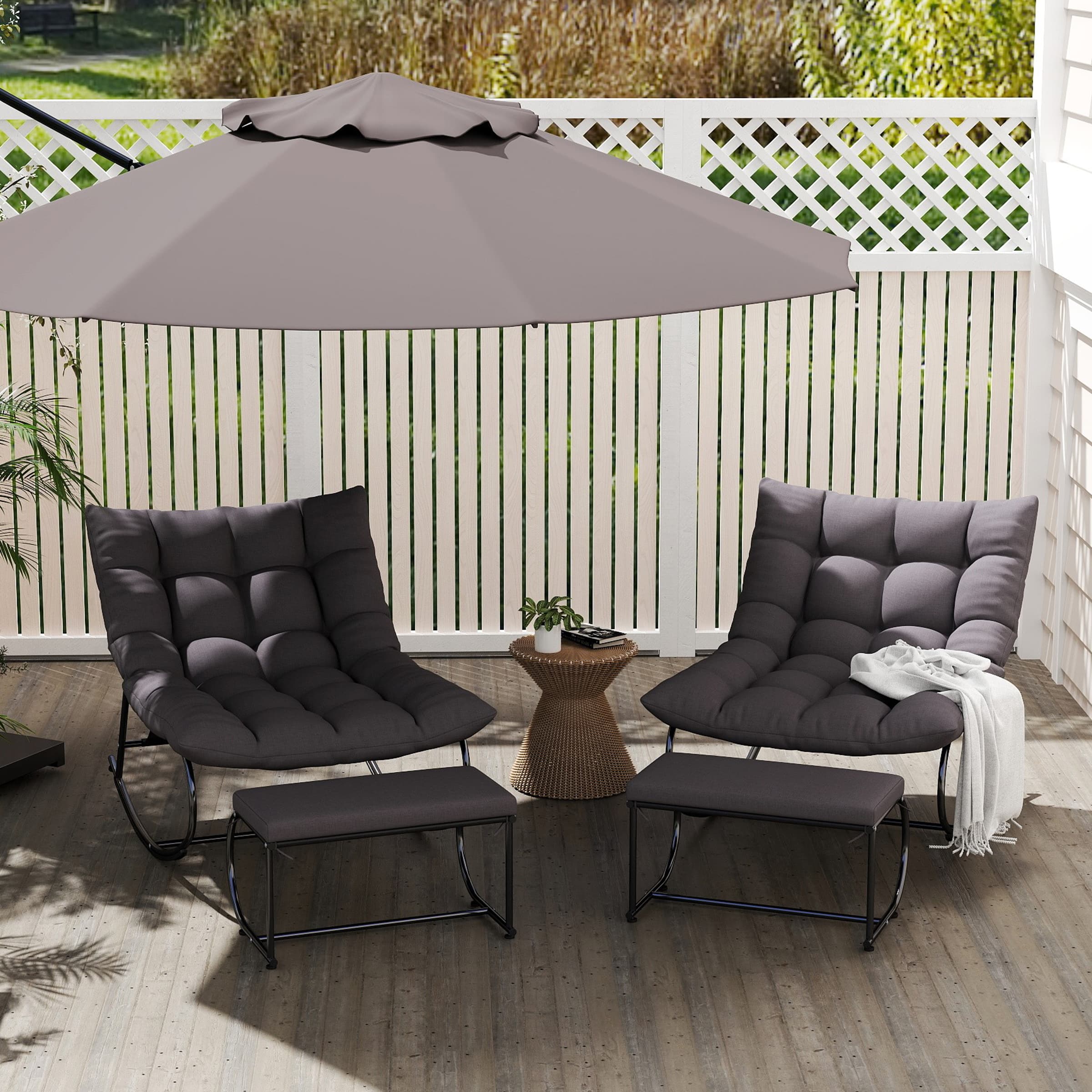 Outdoor Rocking Chair with Ottoman Set of 2 - 4103RC - Image 13