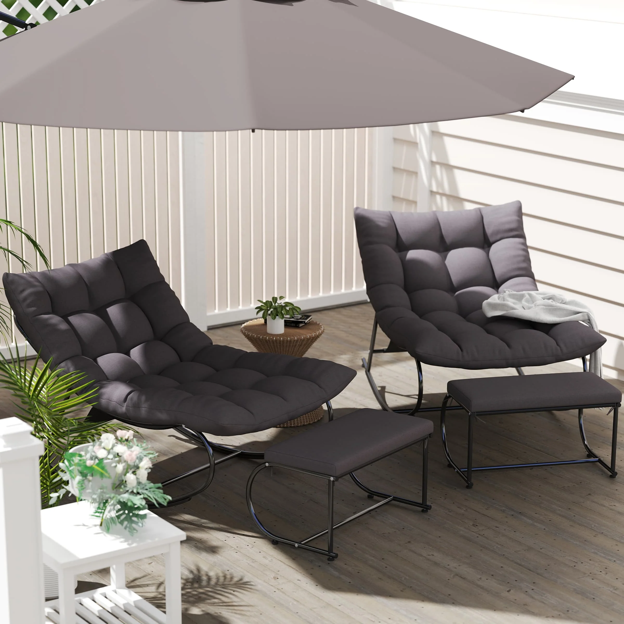 Outdoor Rocking Chair with Ottoman Set of 2 - 4103RC - Image 14