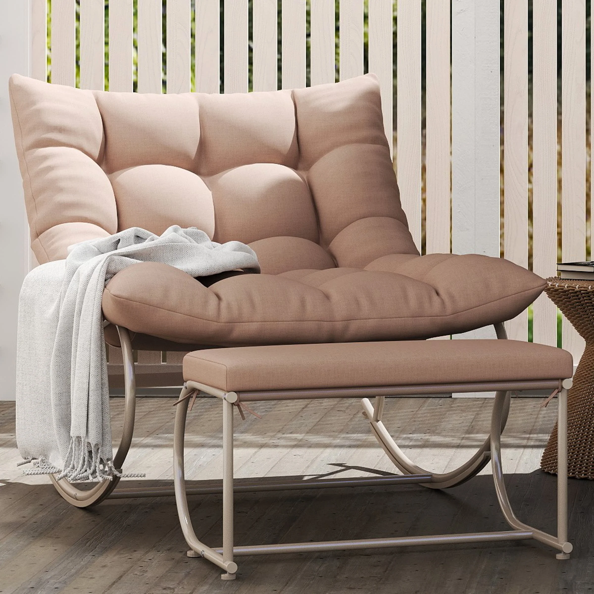 Outdoor Rocking Chair with Ottoman Set of 2 - 4103RC - Image 4