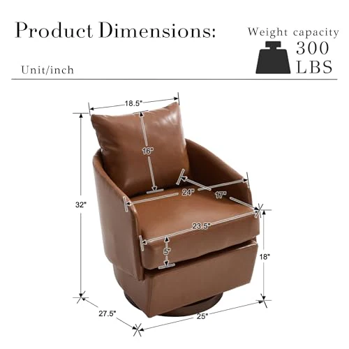 Swivel Accent Chair with Pillow 1 PCS - 30004AC - Image 13