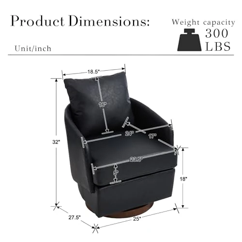 Swivel Accent Chair with Pillow 1 PCS - 30004AC - Image 20