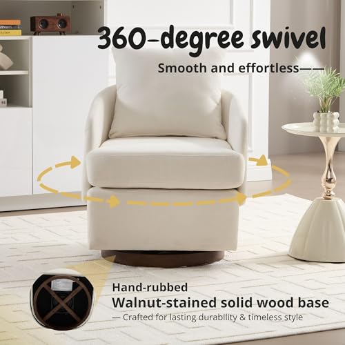 Swivel Accent Chair with Pillow 1 PCS - 30004AC - Image 4
