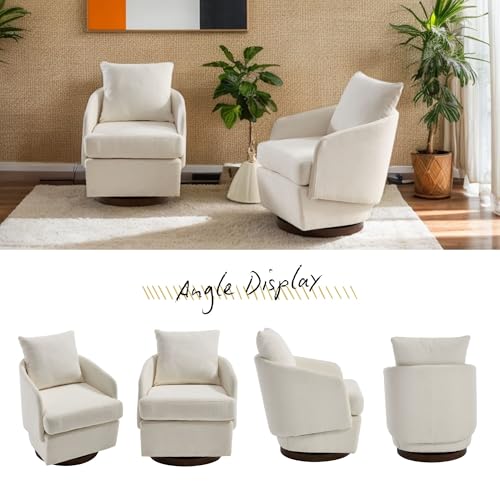 Swivel Accent Chair with Pillow 1 PCS - 30004AC - Image 6