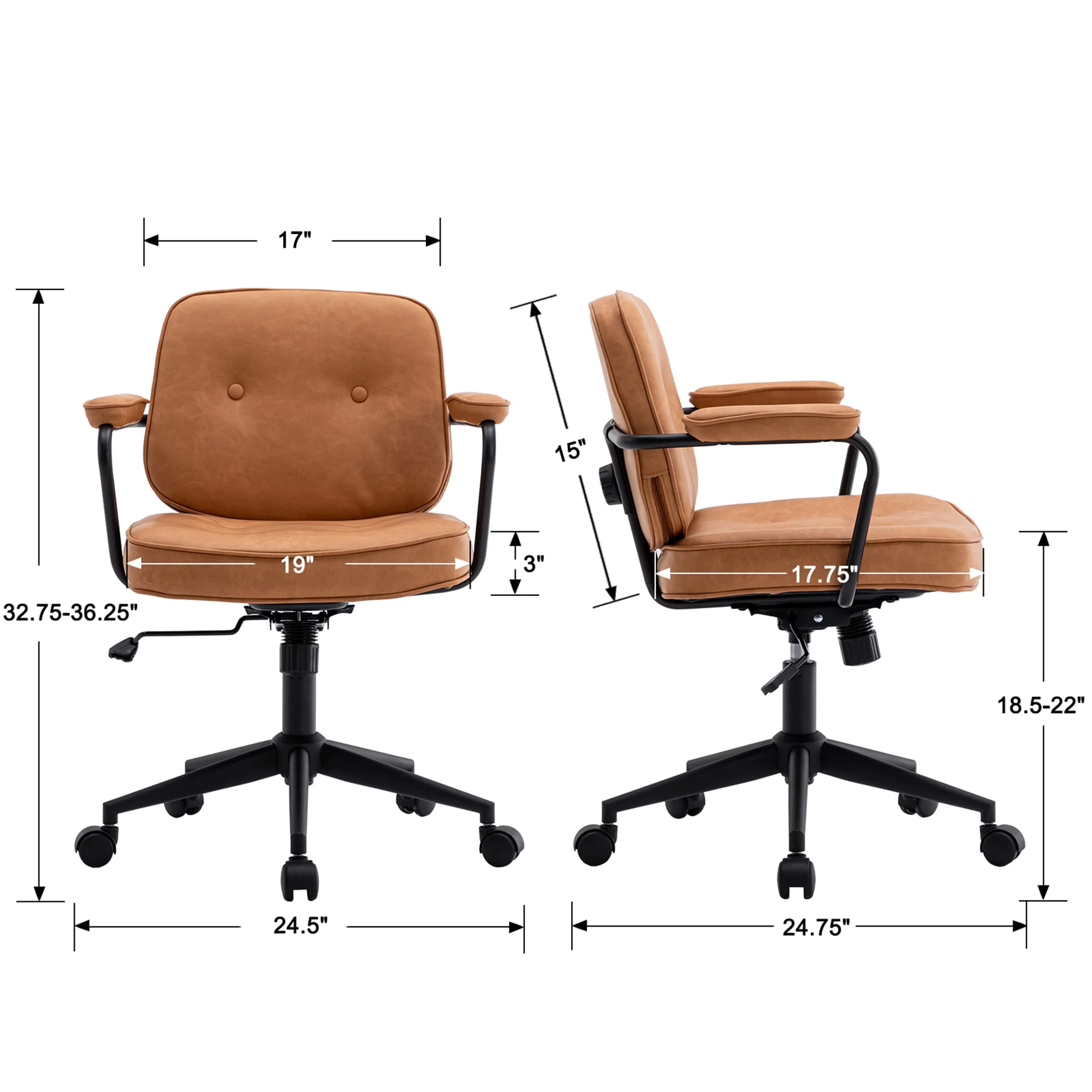Swivel Leather Home Office Chair 1 PCS - X221OC - Image 17