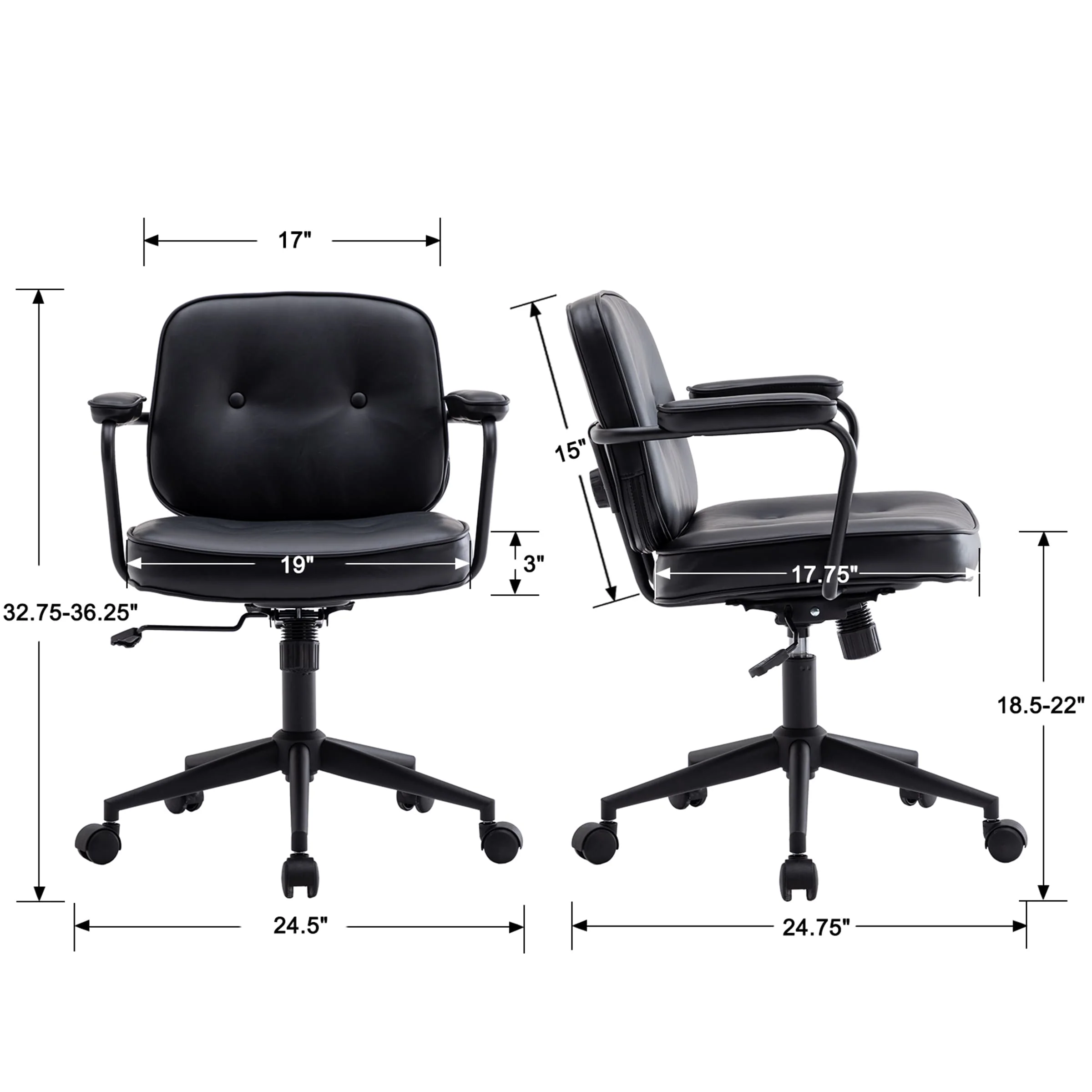 Swivel Leather Home Office Chair 1 PCS - X221OC - Image 27