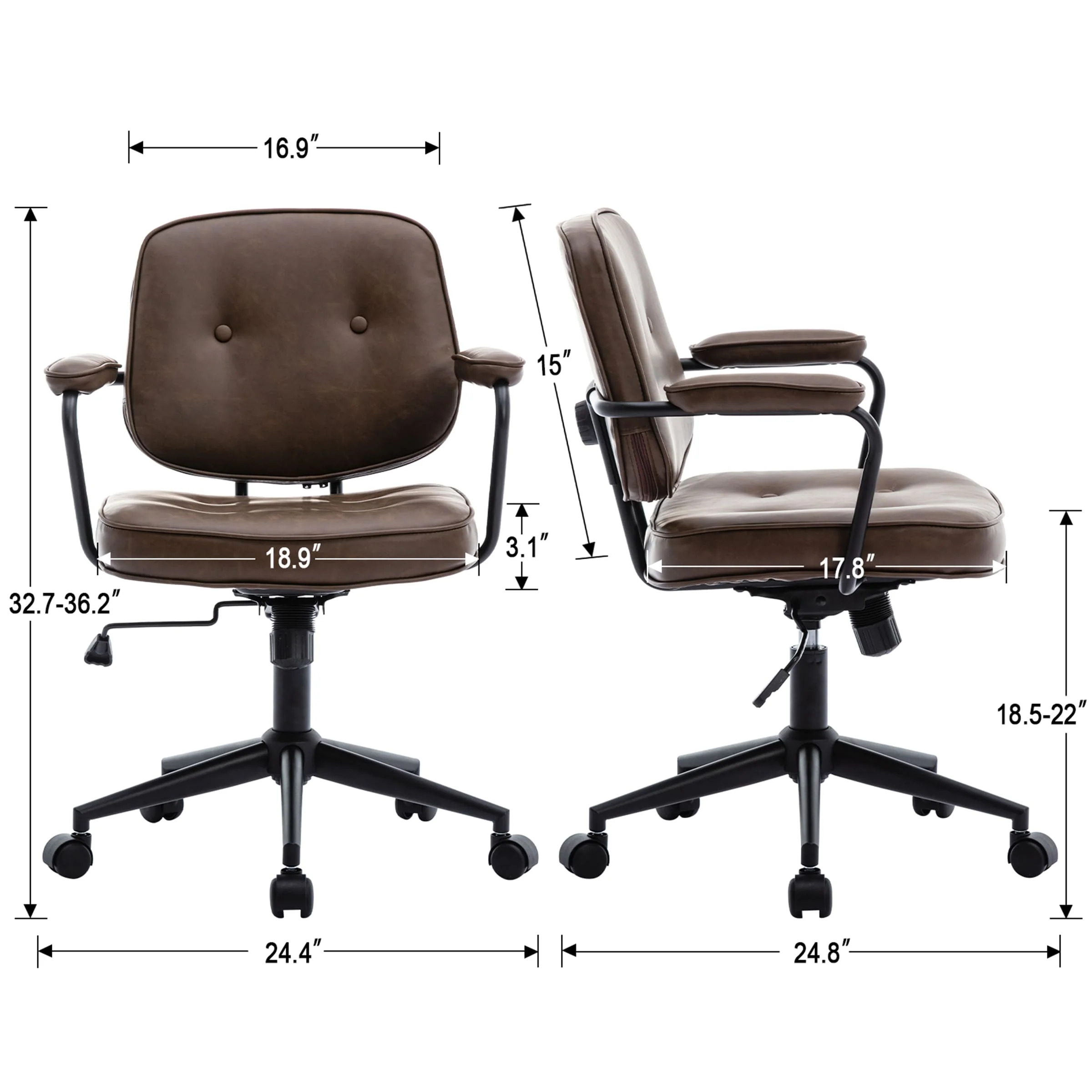 Swivel Leather Home Office Chair 1 PCS - X221OC - Image 33