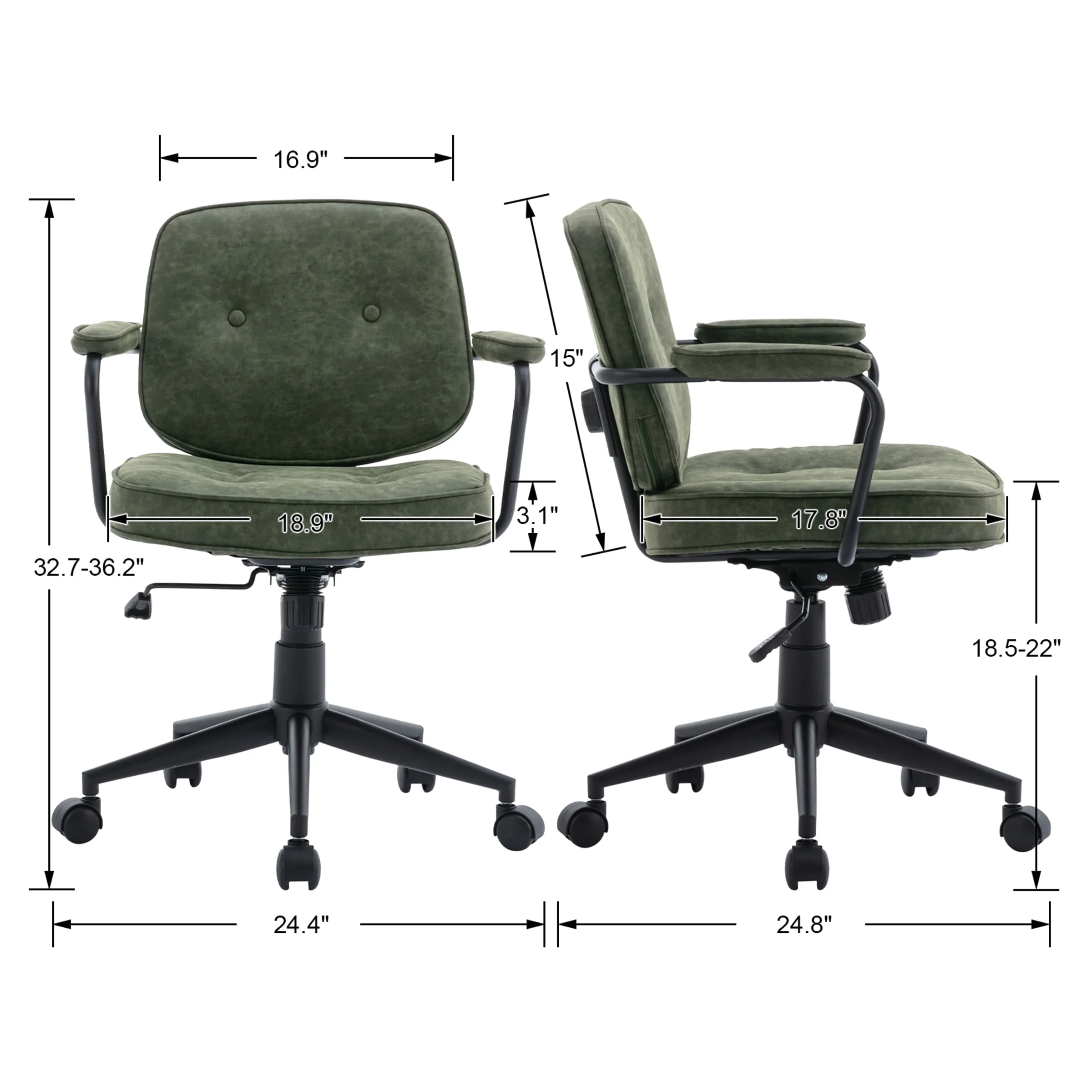 Swivel Leather Home Office Chair 1 PCS - X221OC - Image 8