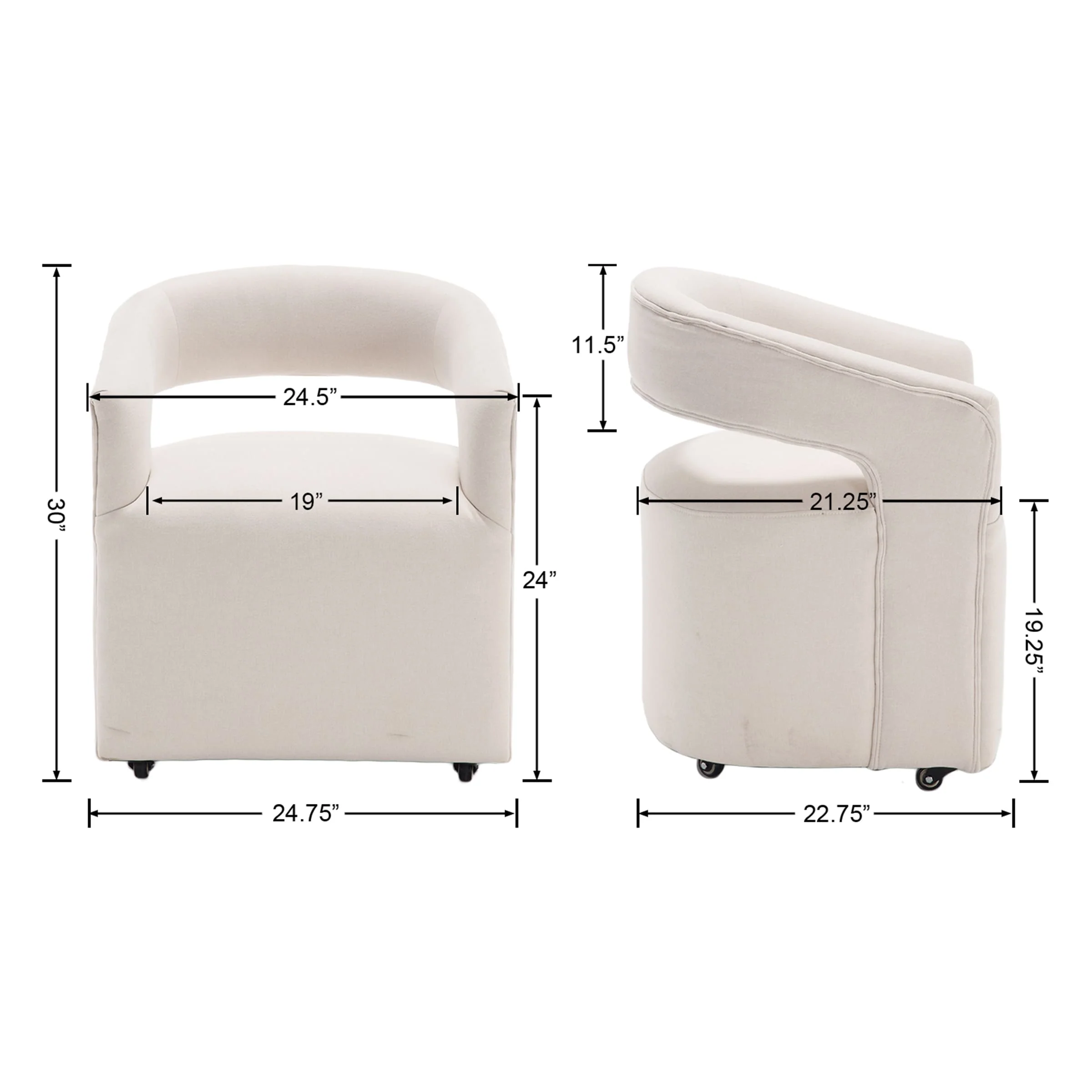 Swivel Open Back Dining Chair 1 PCS - 10027DC - Image 16