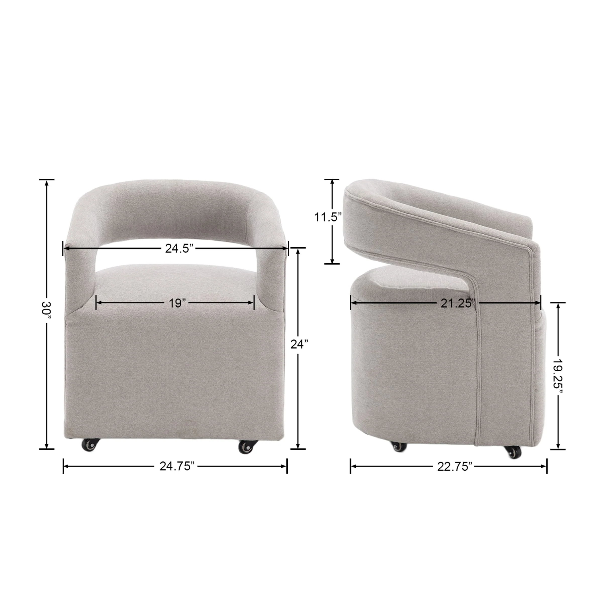 Swivel Open Back Dining Chair 1 PCS - 10027DC - Image 27