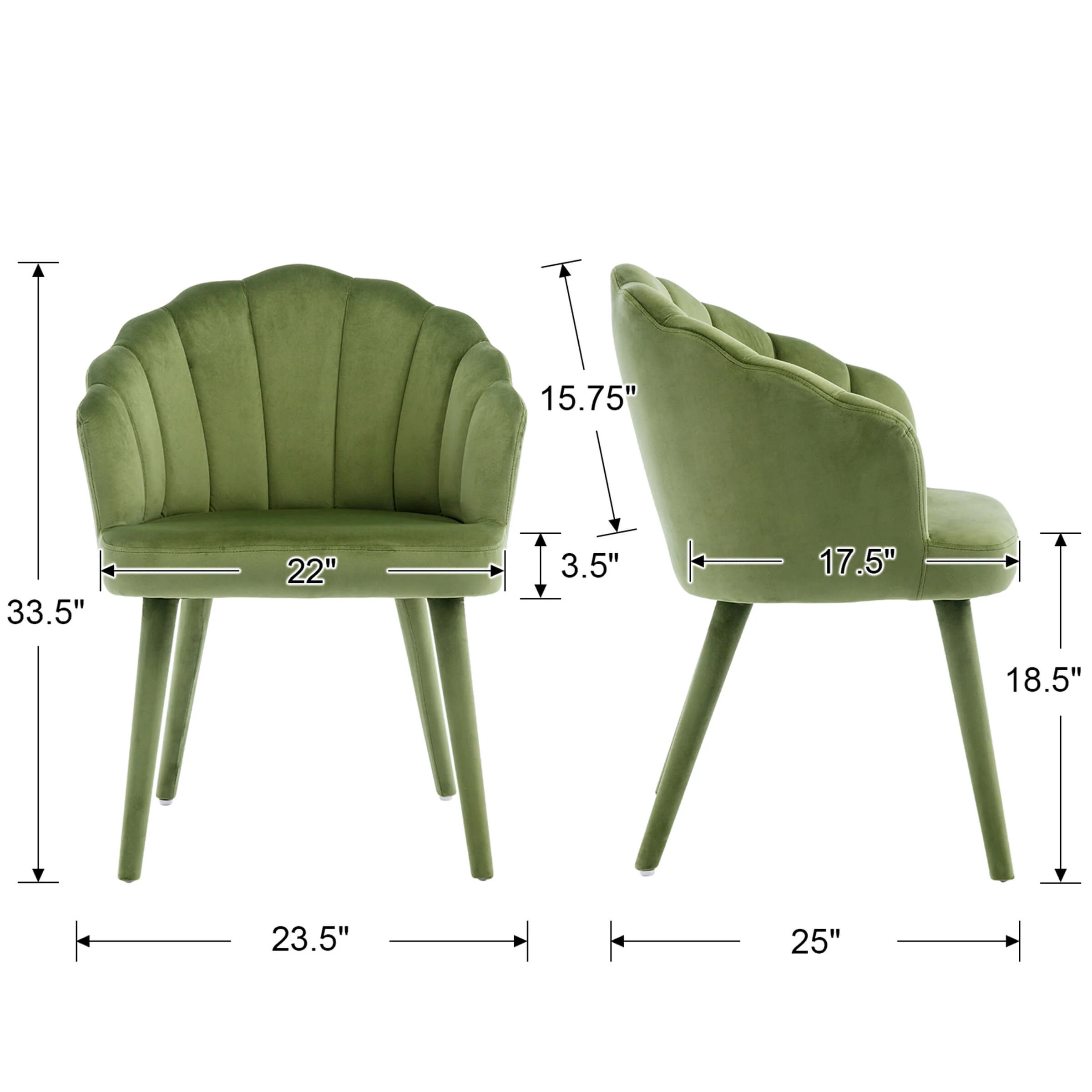 Velvet Dining Chairs Set of 2 - 7753DC - Image 25