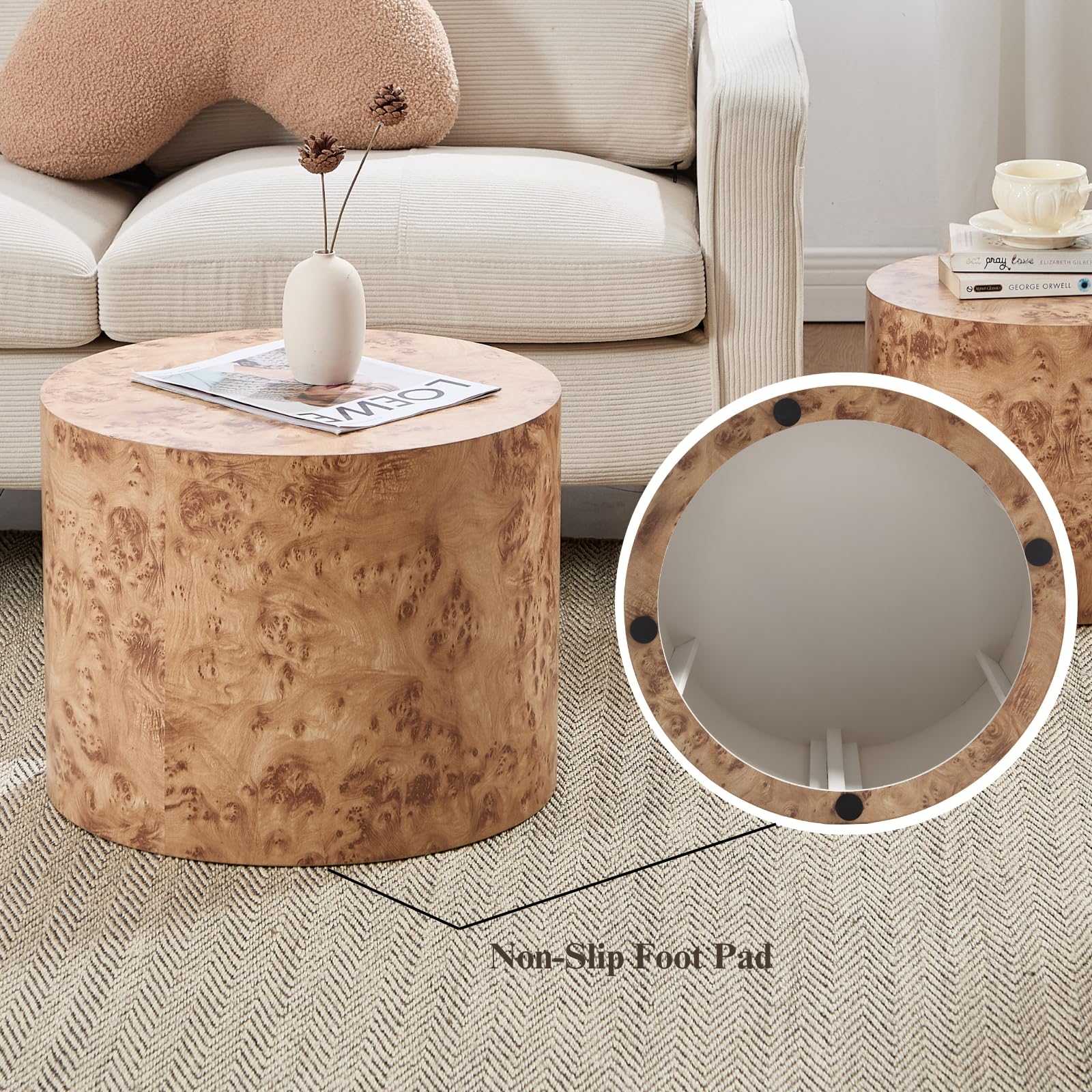 Round Wood Nesting Coffee Table Set of 2 - 24060CT - Image 11