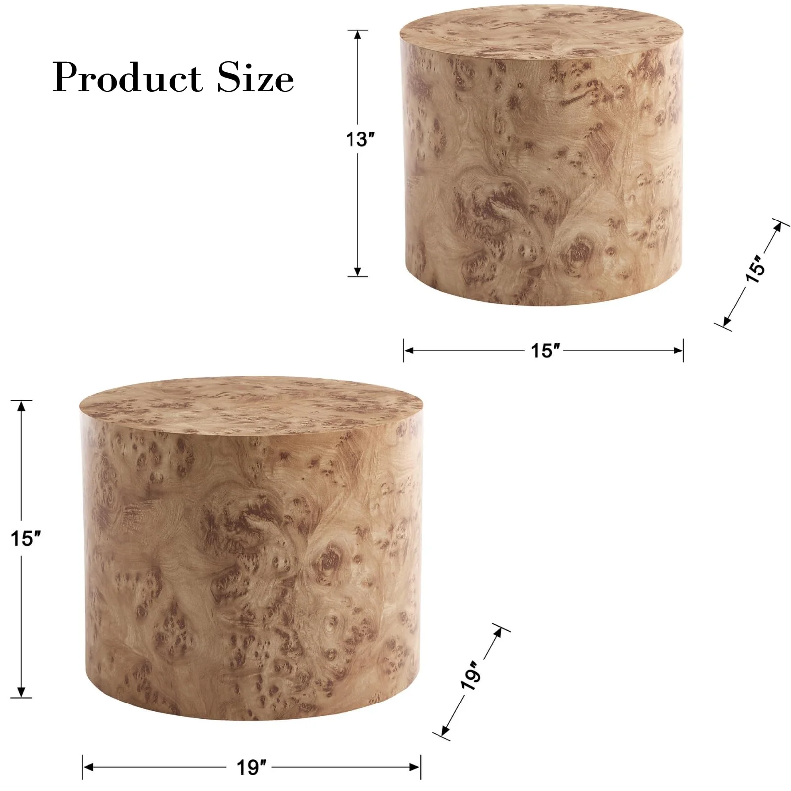 Round Wood Nesting Coffee Table Set of 2 - 24060CT - Image 12