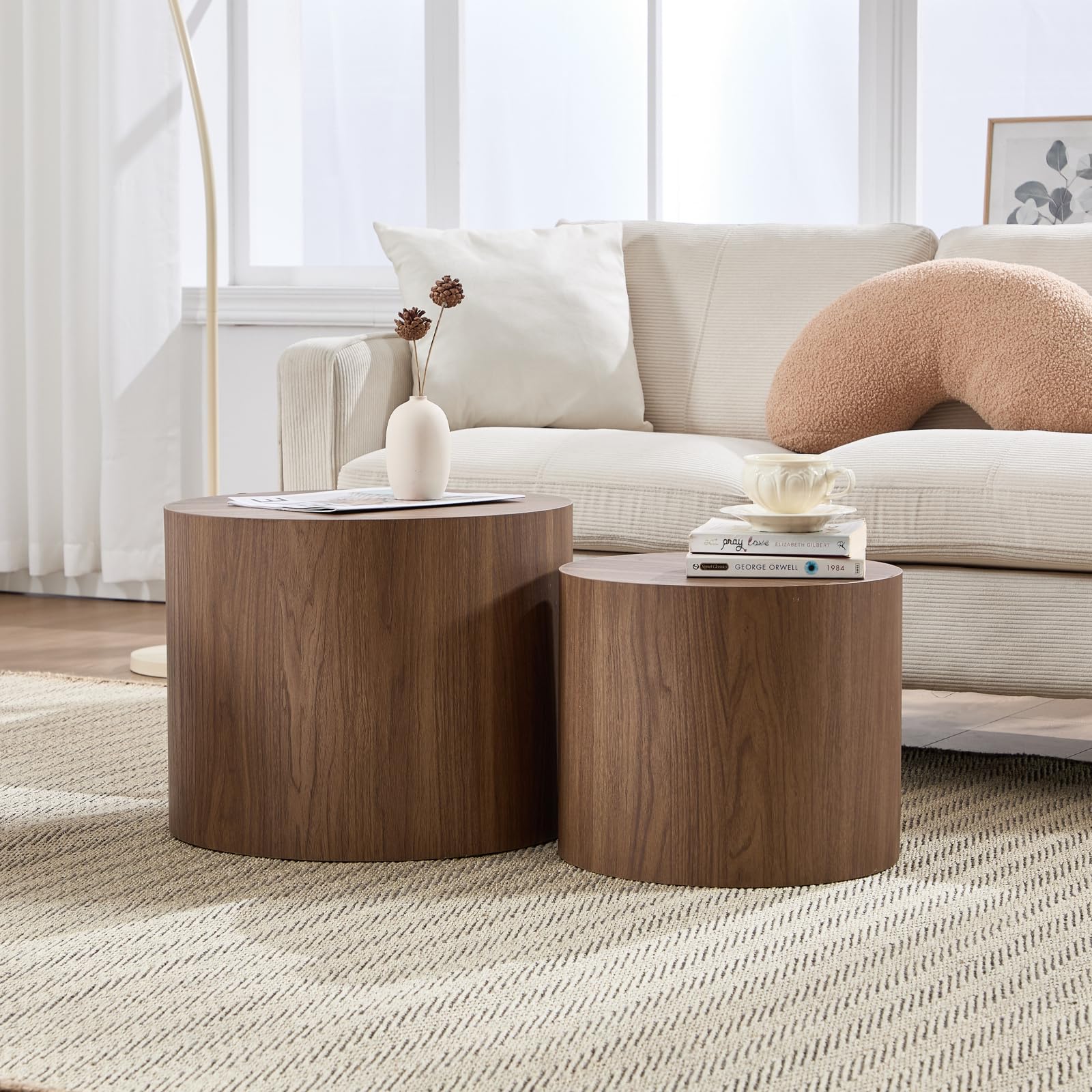 Round Wood Nesting Coffee Table Set of 2 - 24060CT - Image 13