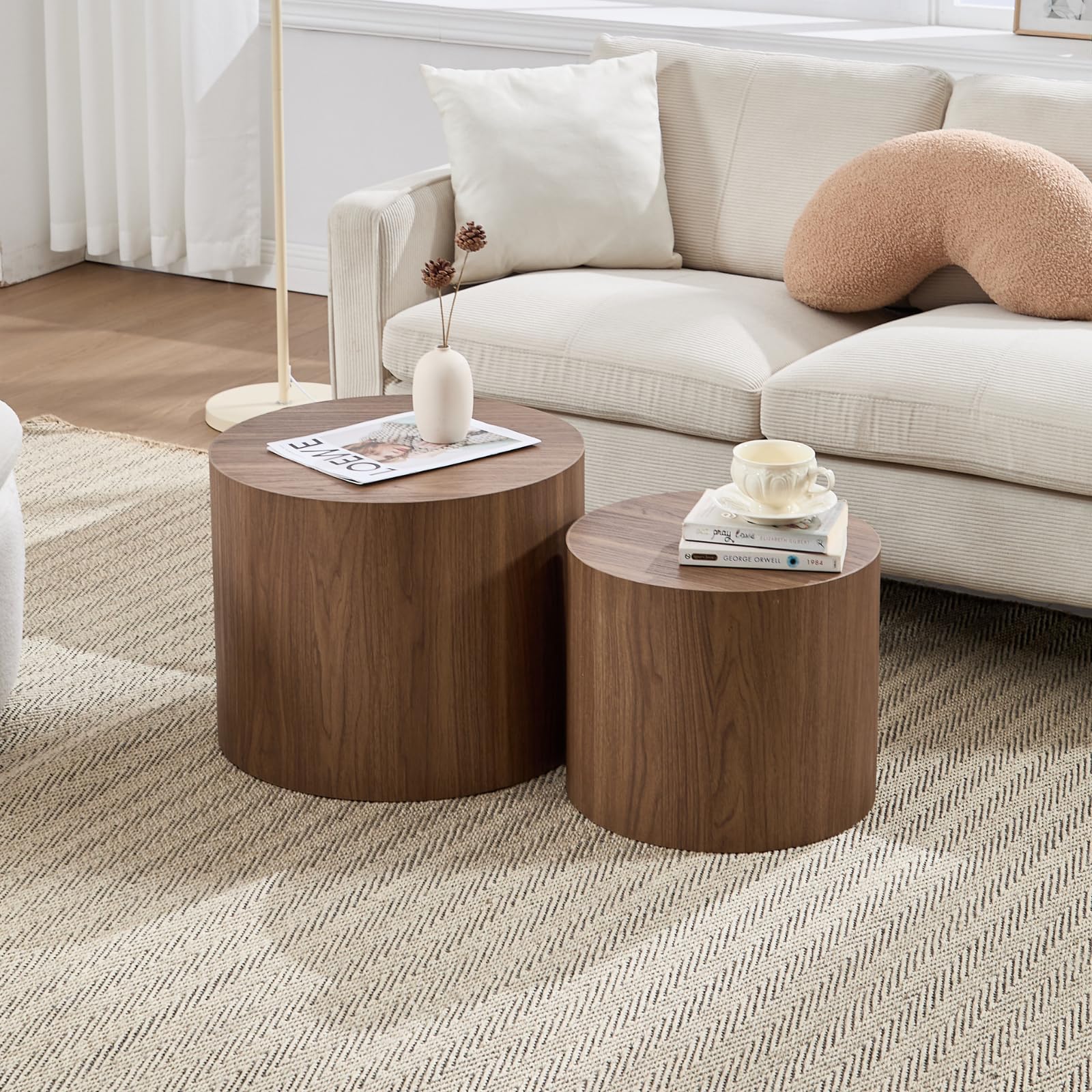 Round Wood Nesting Coffee Table Set of 2 - 24060CT - Image 14