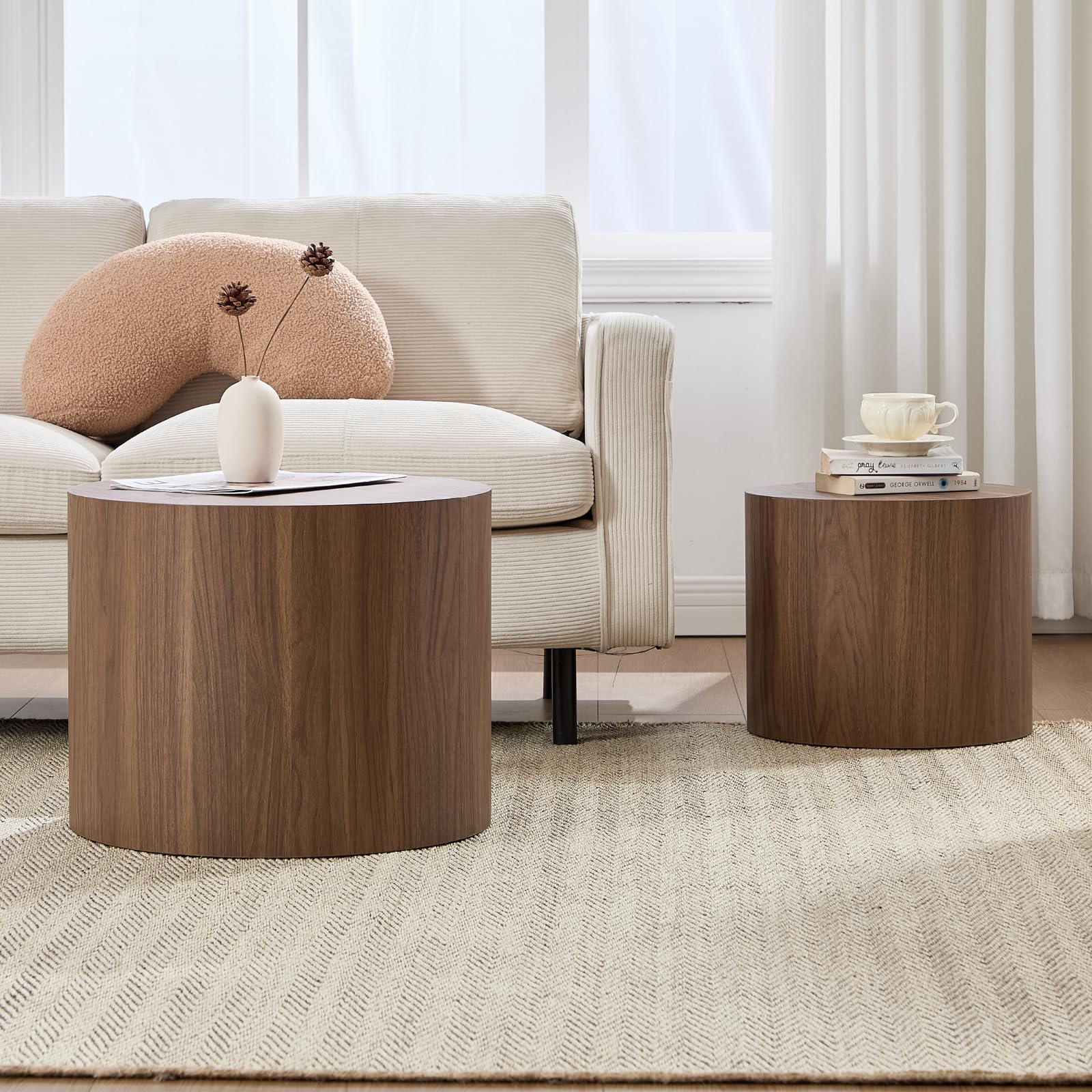 Round Wood Nesting Coffee Table Set of 2 - 24060CT - Image 15