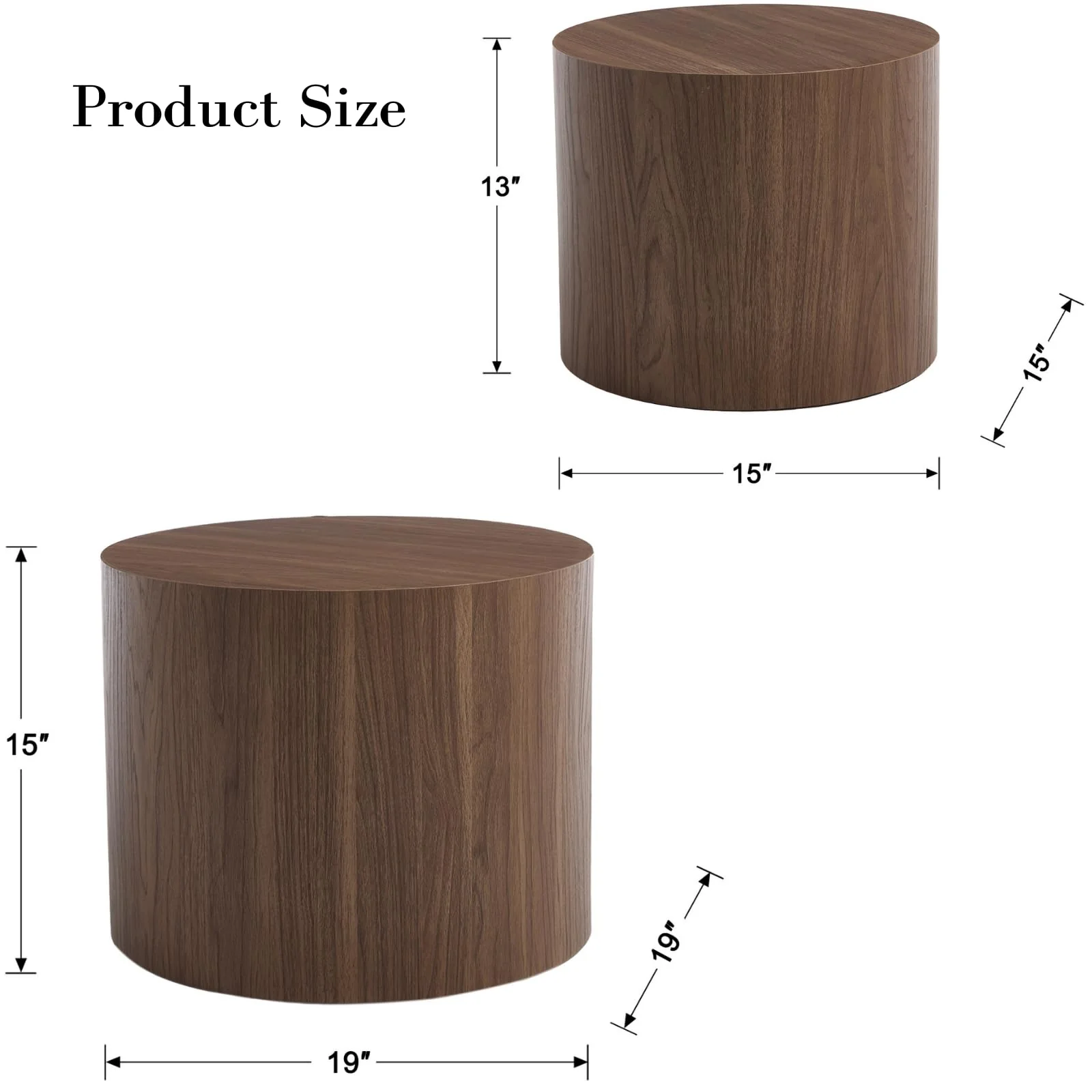 Round Wood Nesting Coffee Table Set of 2 - 24060CT - Image 19