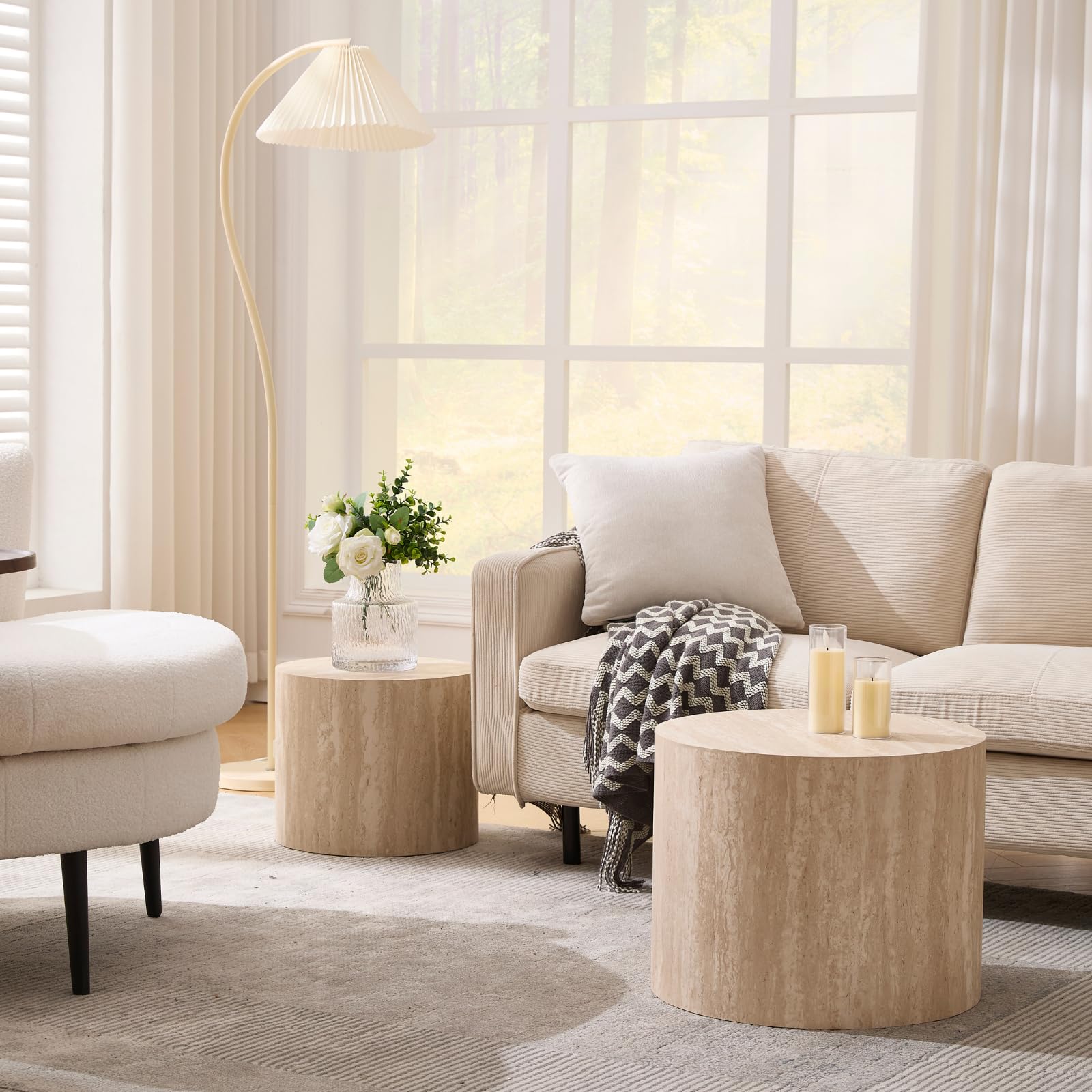 Round Wood Nesting Coffee Table Set of 2 - 24060CT - Image 3