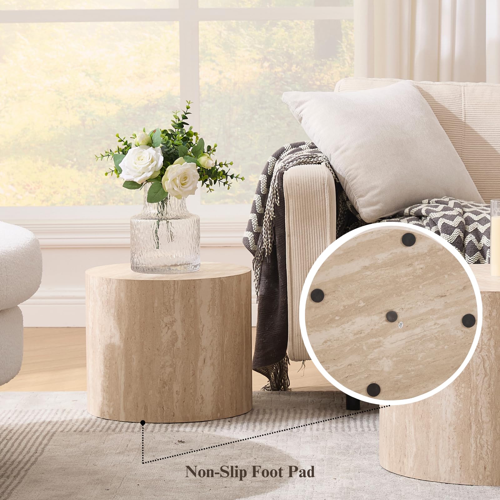 Round Wood Nesting Coffee Table Set of 2 - 24060CT - Image 5