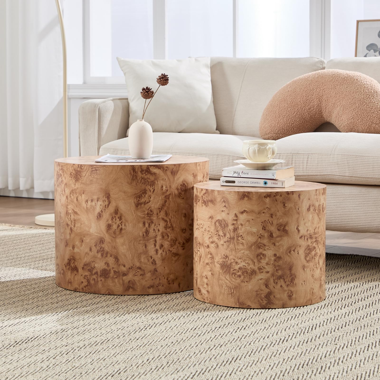 Round Wood Nesting Coffee Table Set of 2 - 24060CT - Image 7