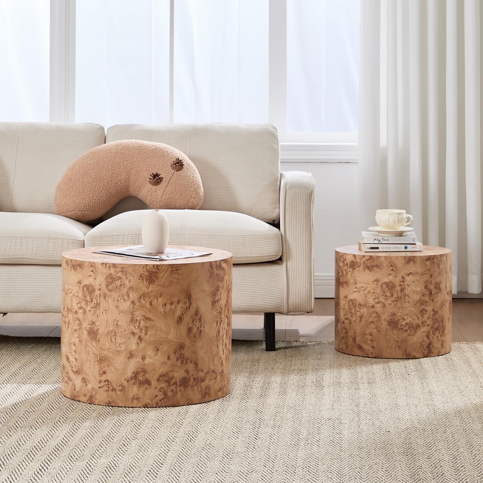 Round Wood Nesting Coffee Table Set of 2 - 24060CT - Image 8