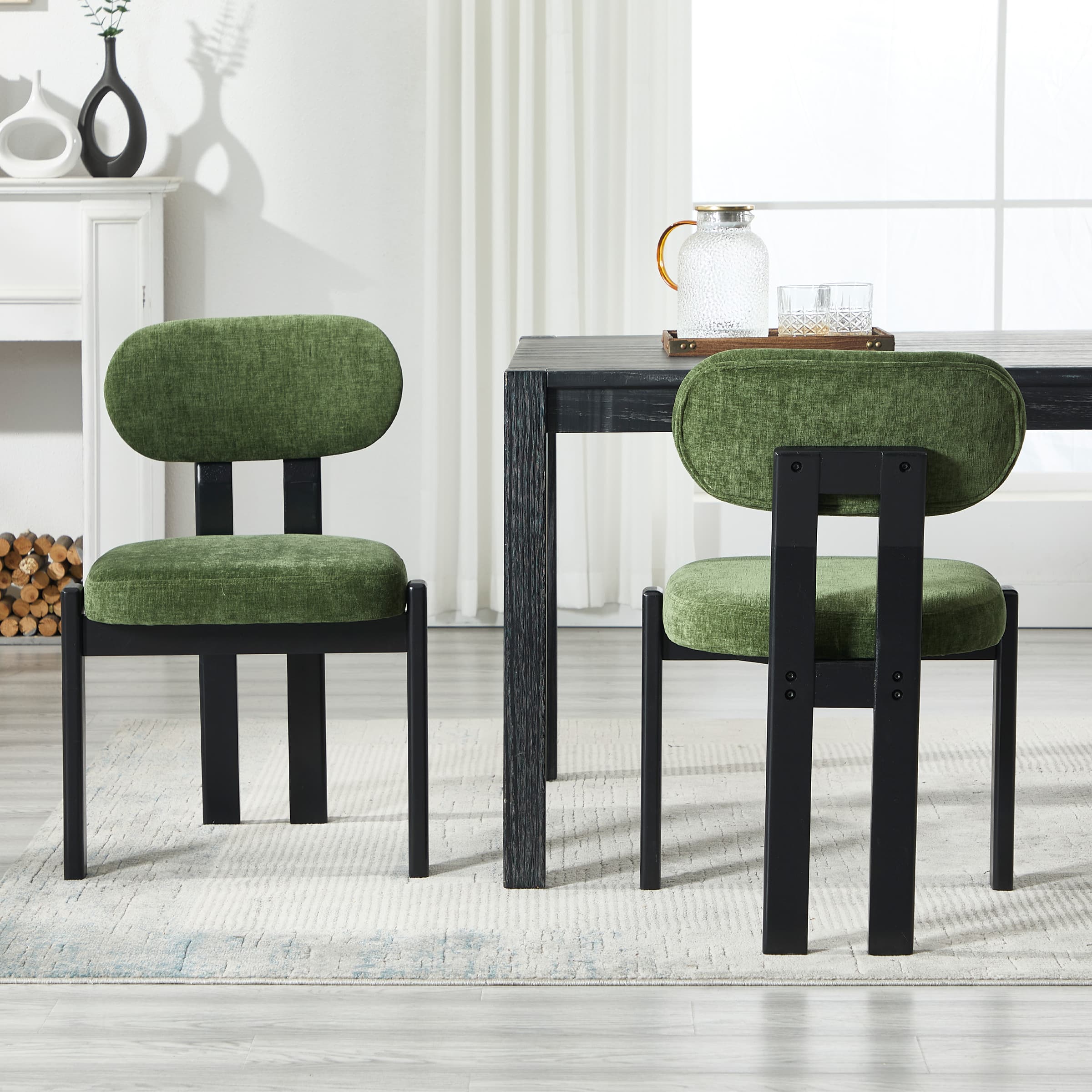 Armless Wood Legs Dining Chairs Set of 2 - 10048DC - Image 10