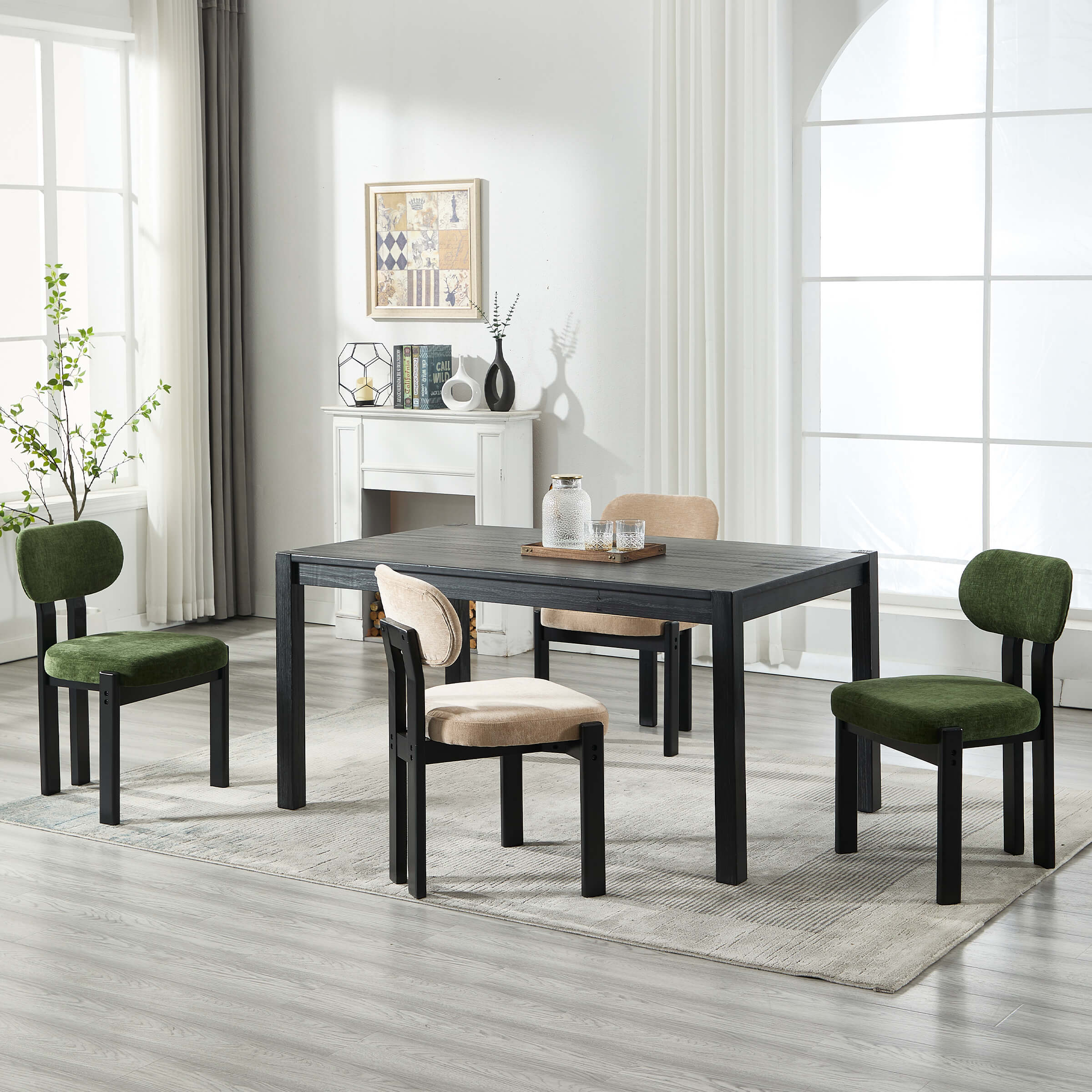 Armless Wood Legs Dining Chairs Set of 2 - 10048DC - Image 17