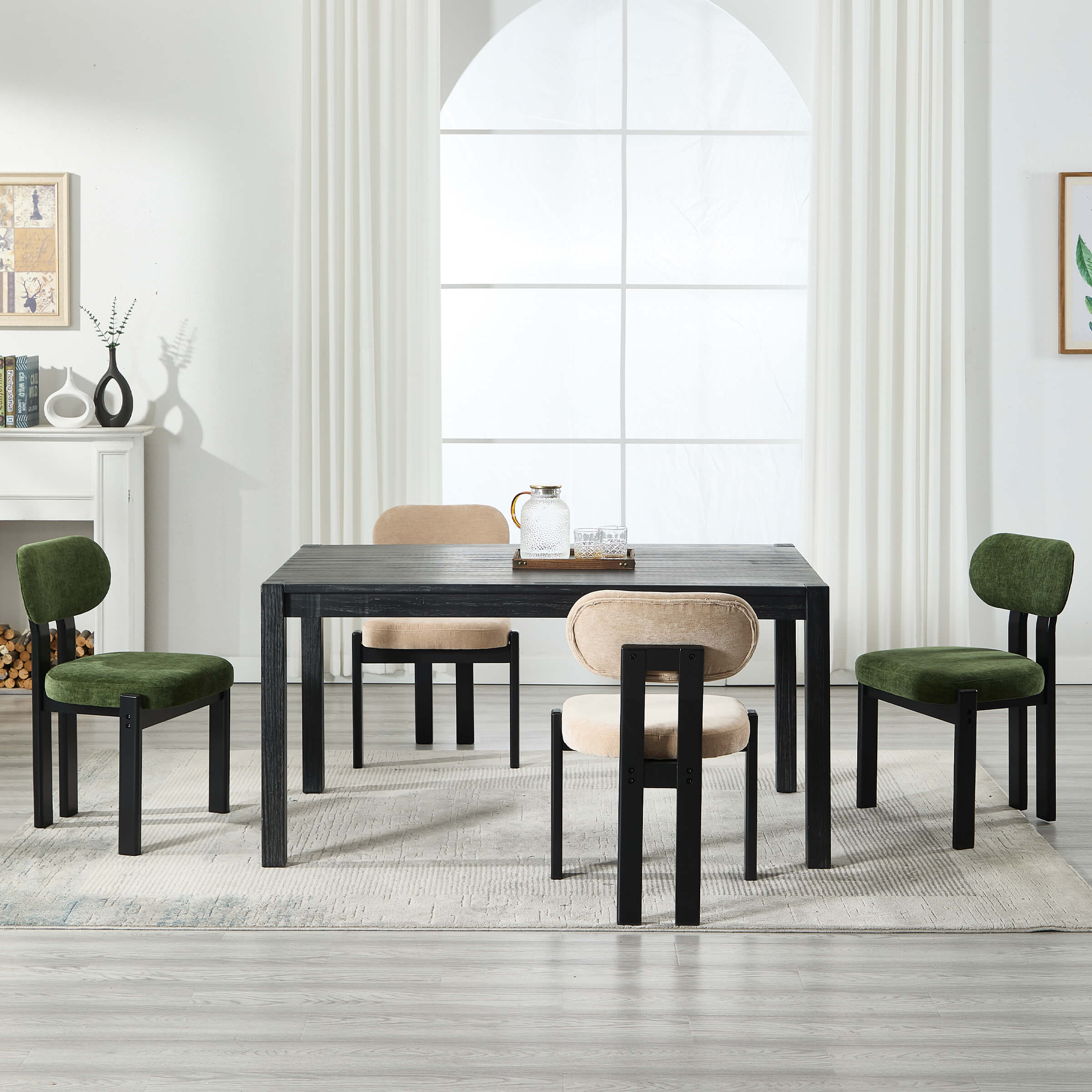 Armless Wood Legs Dining Chairs Set of 2 - 10048DC - Image 18