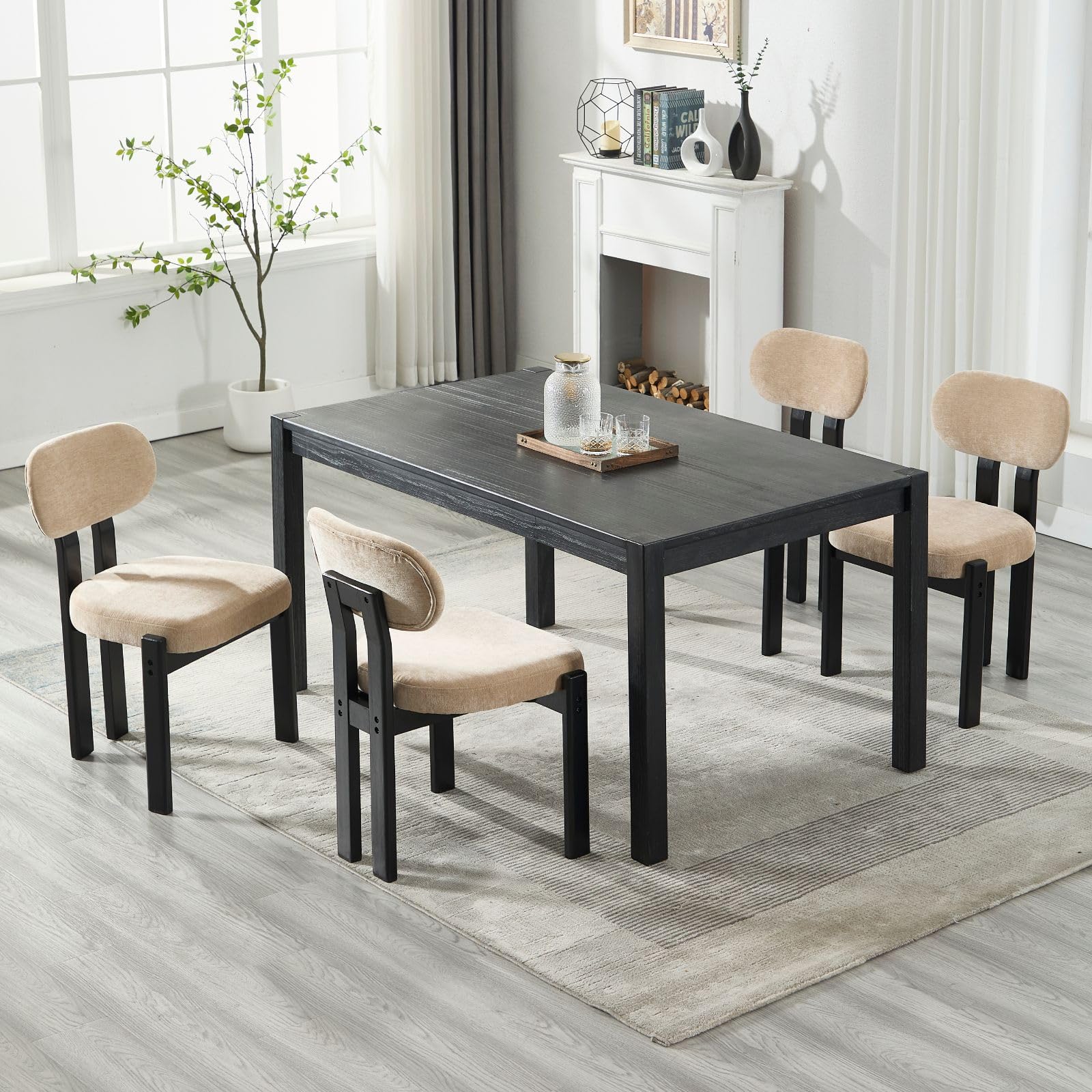 Armless Wood Legs Dining Chairs Set of 2 - 10048DC - Image 3