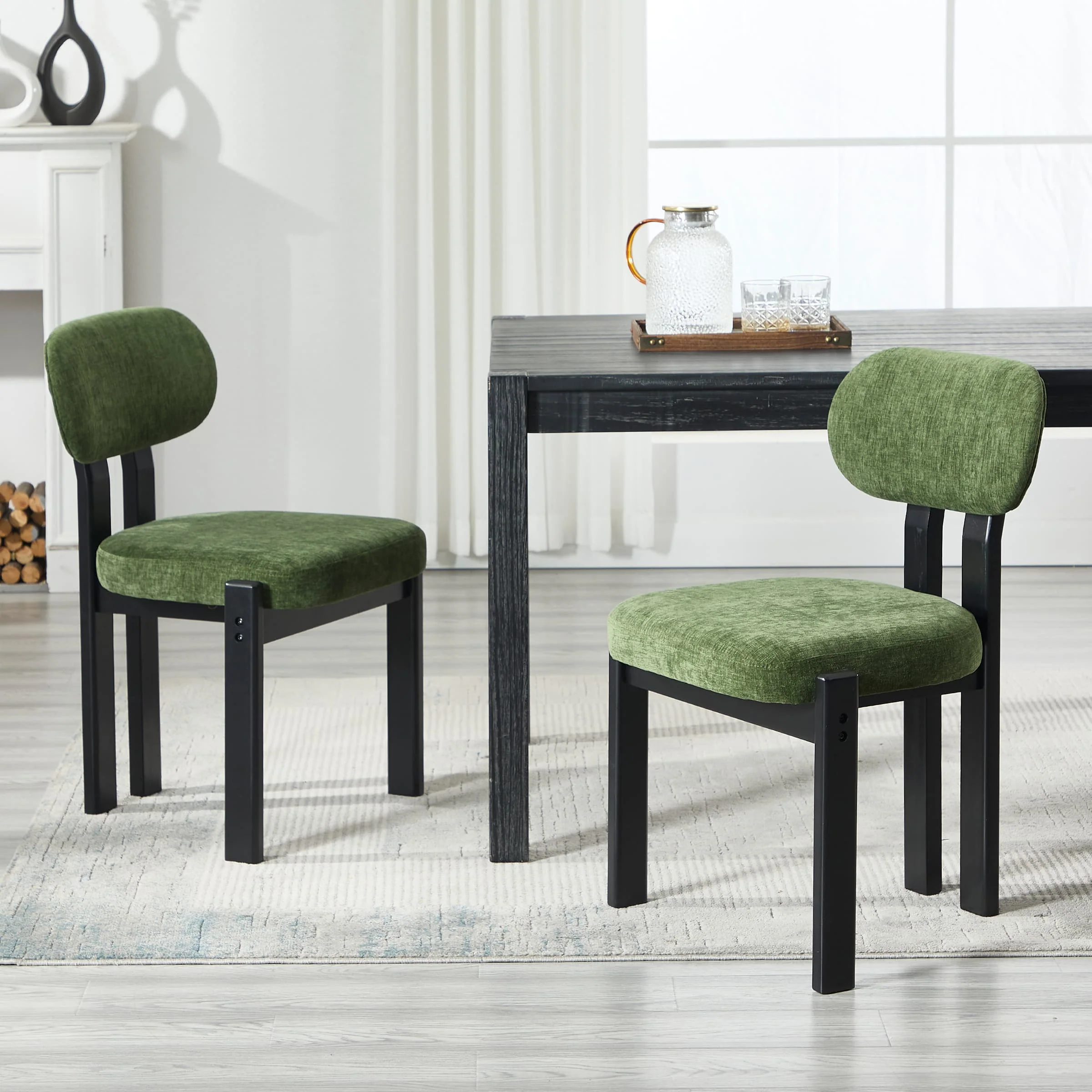 Armless Wood Legs Dining Chairs Set of 2 - 10048DC - Image 9
