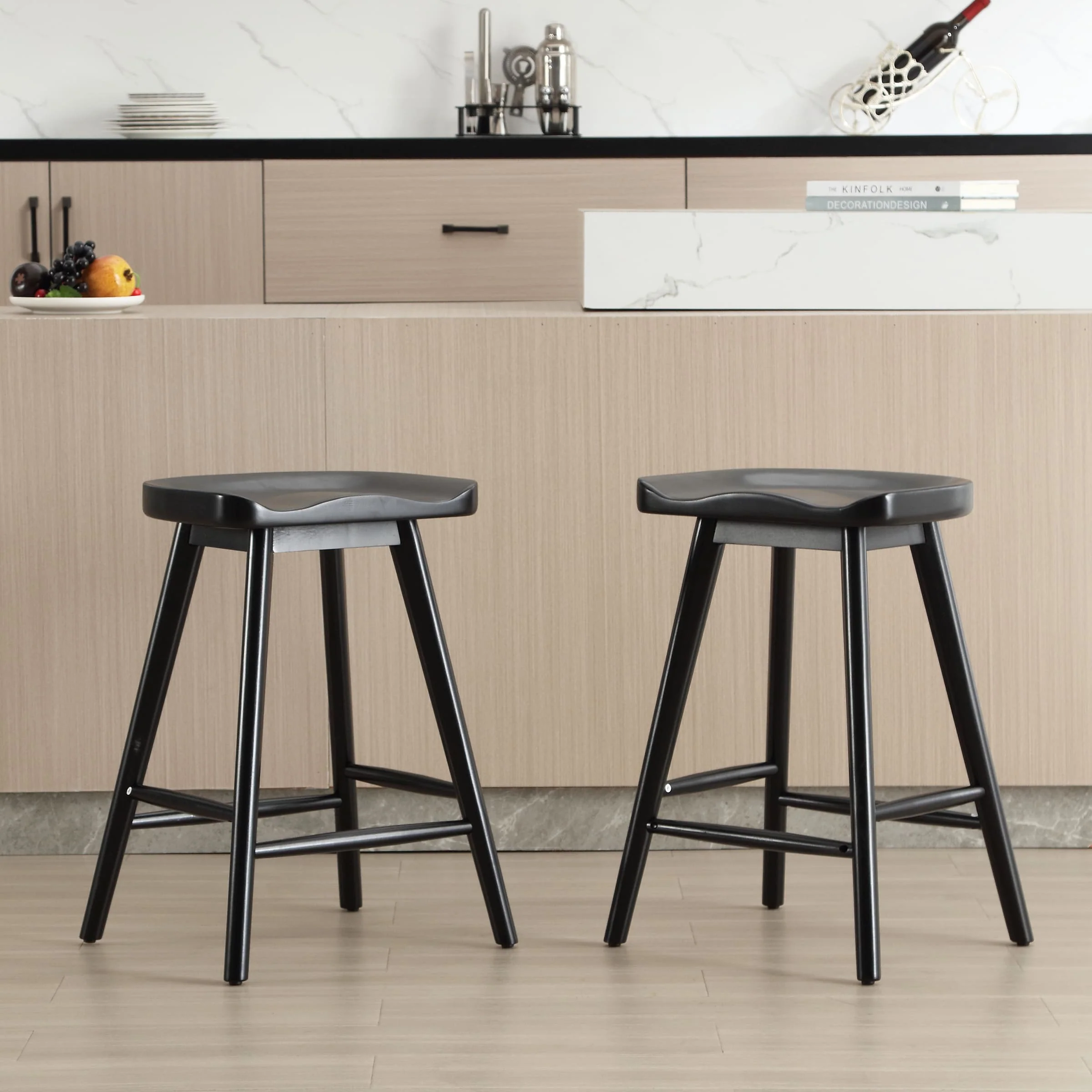 24"H Ergonomic Backless Counter Stools Set of 2 - X018CS - Image 11
