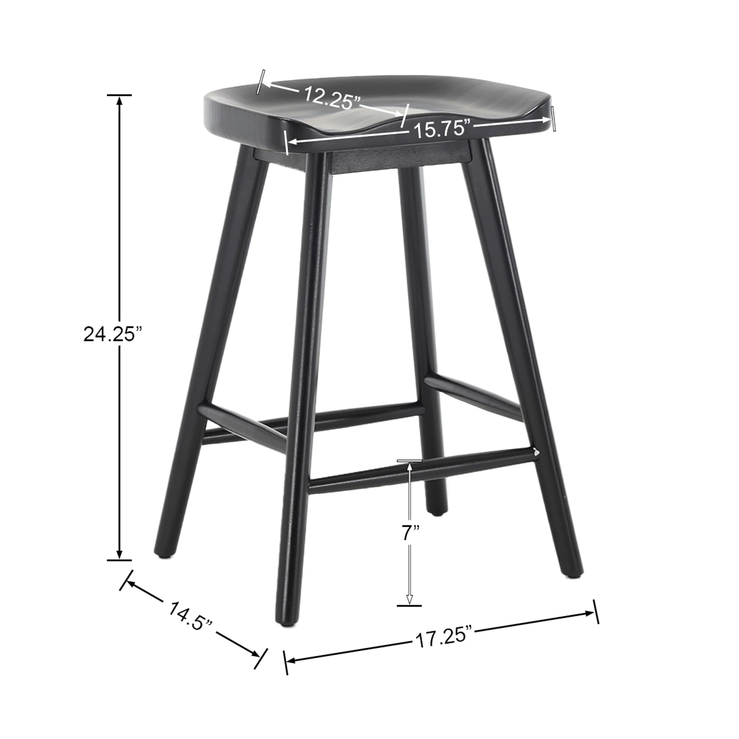 24"H Ergonomic Backless Counter Stools Set of 2 - X018CS - Image 17