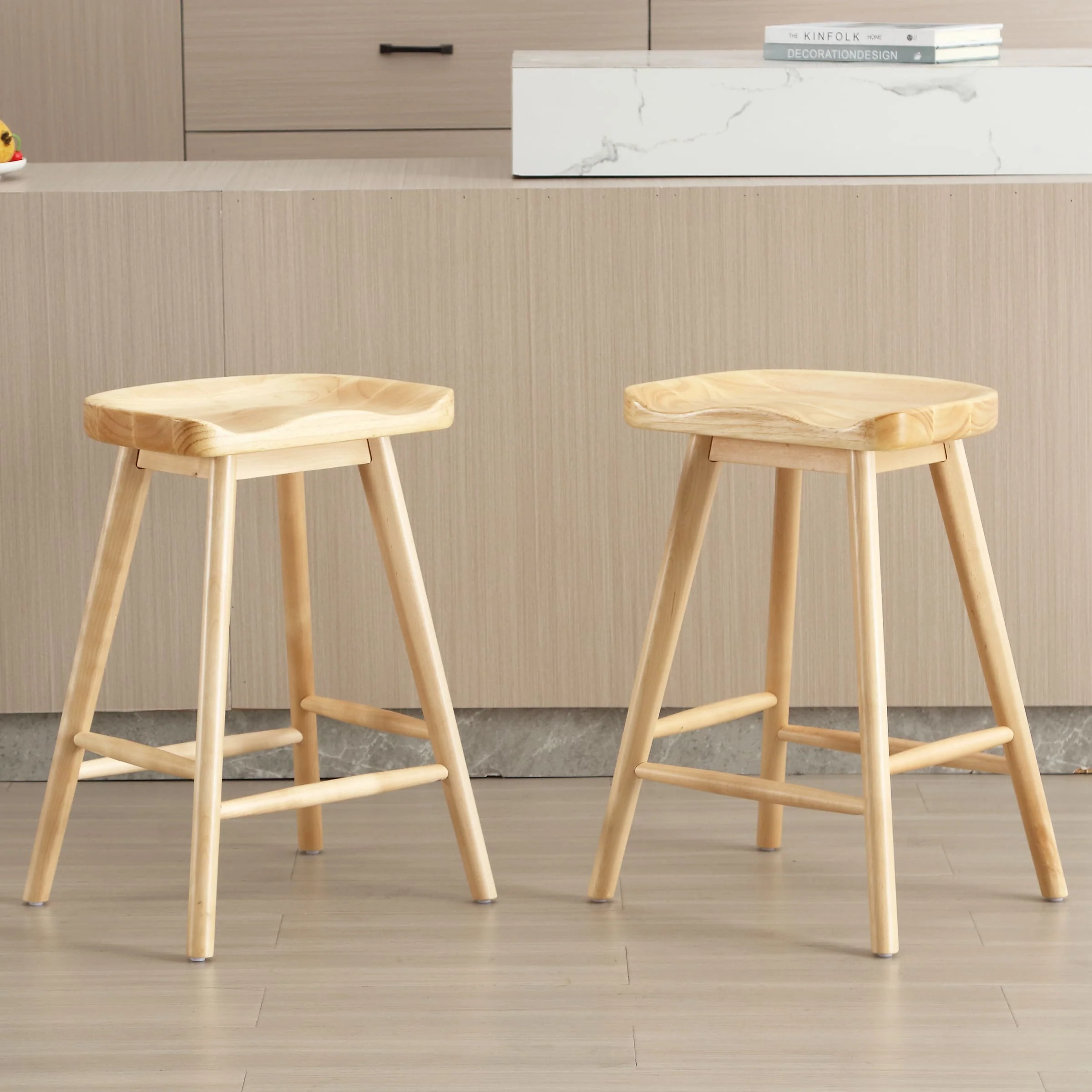 24"H Ergonomic Backless Counter Stools Set of 2 - X018CS - Image 2