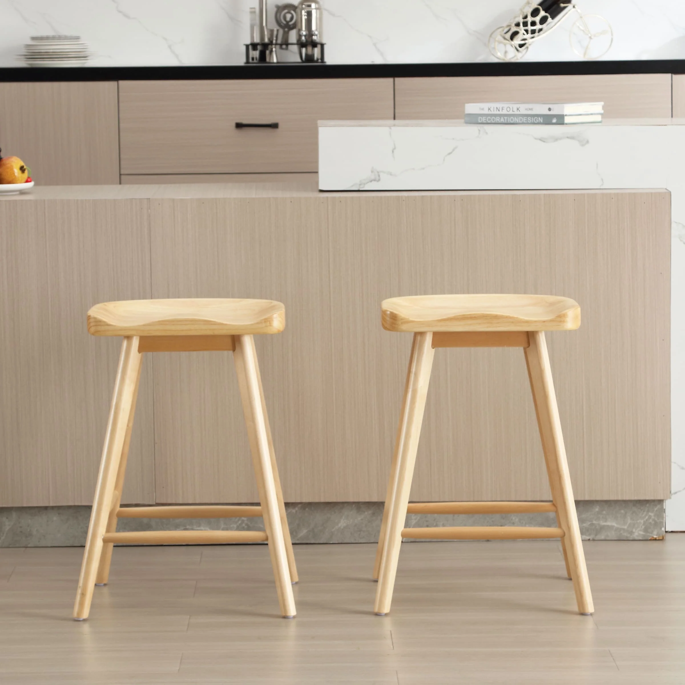 24"H Ergonomic Backless Counter Stools Set of 2 - X018CS - Image 3