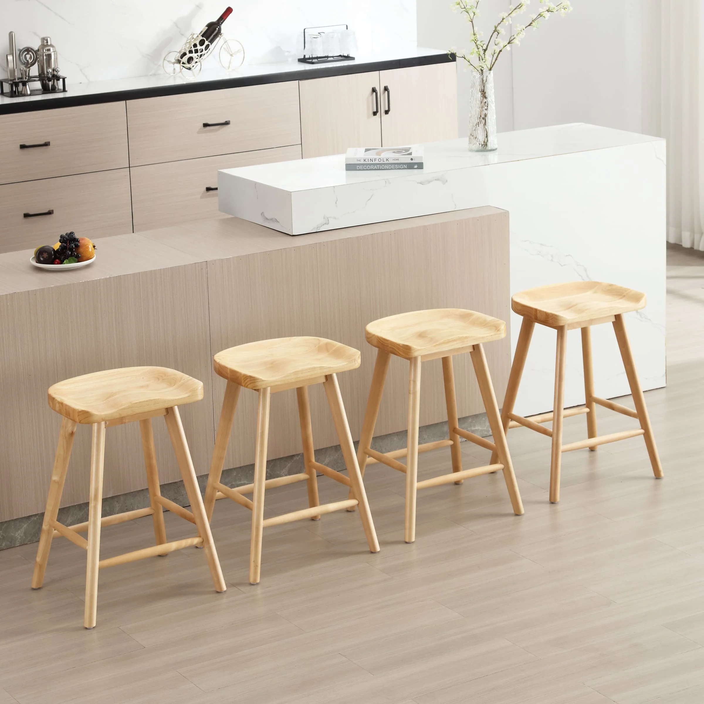 24"H Ergonomic Backless Counter Stools Set of 2 - X018CS - Image 4