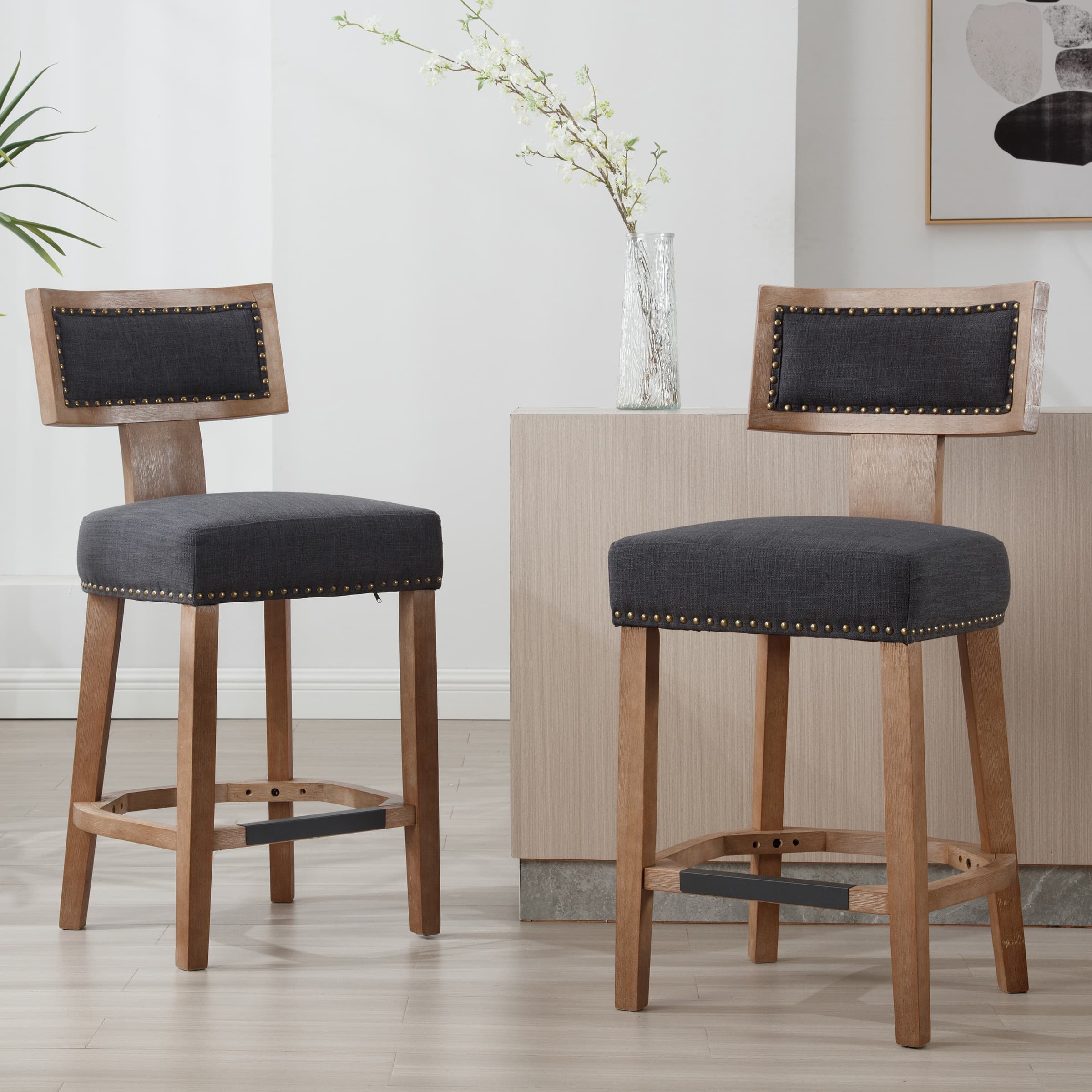 26"H Wood Legs Counter Stools Set of 2 - 5753CS - Image 18