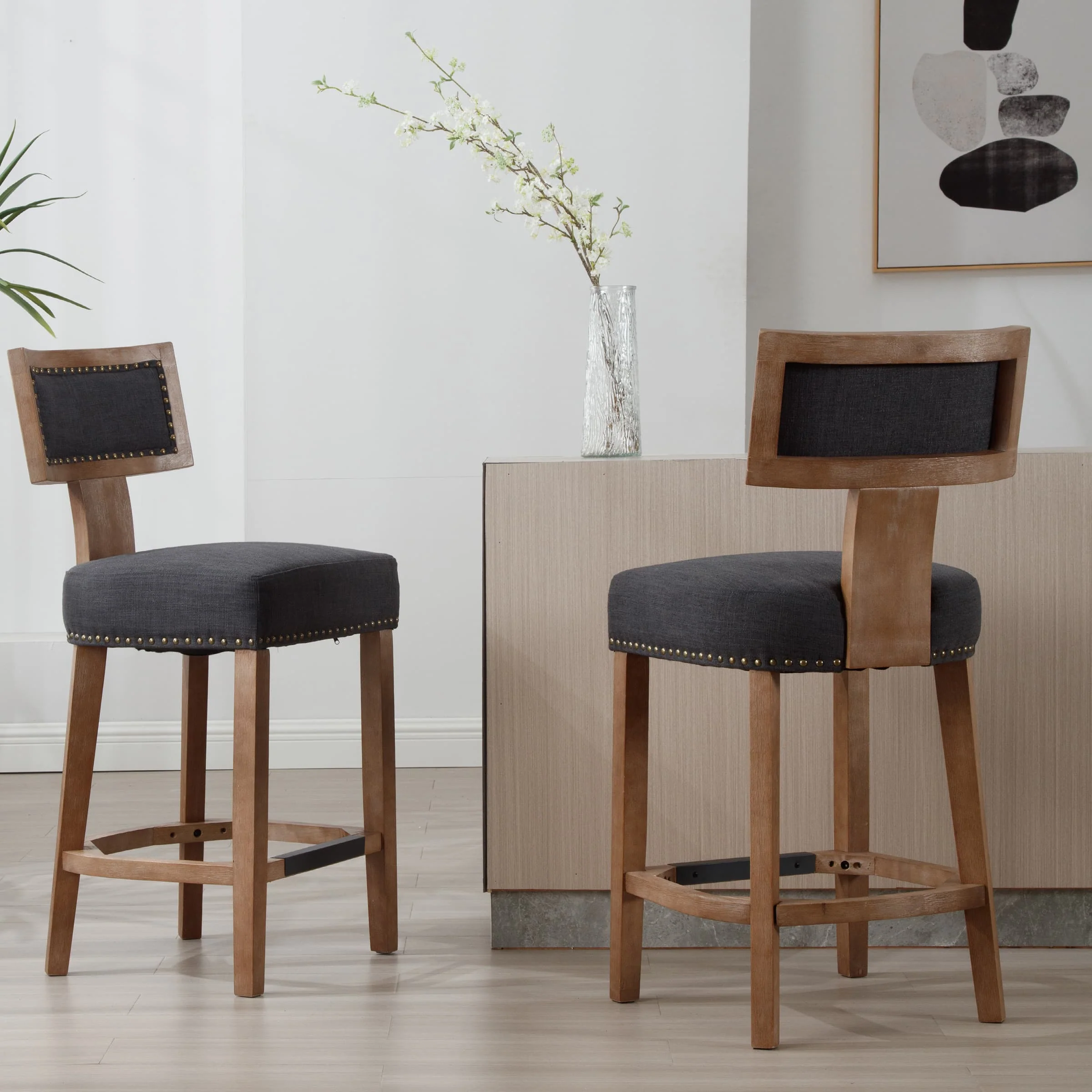 26"H Wood Legs Counter Stools Set of 2 - 5753CS - Image 19