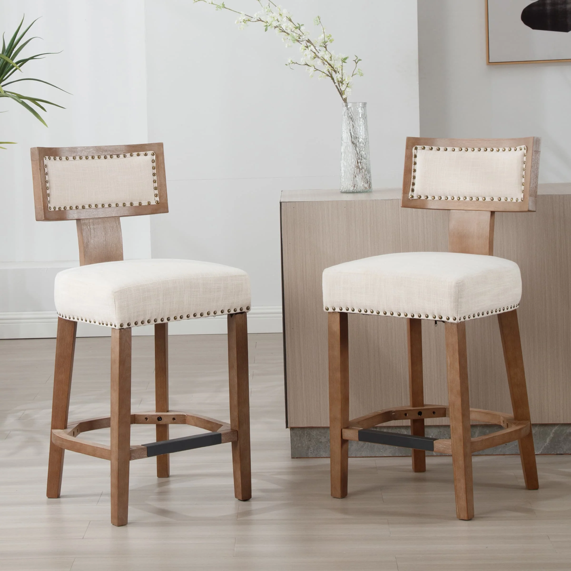 26"H Wood Legs Counter Stools Set of 2 - 5753CS - Image 8