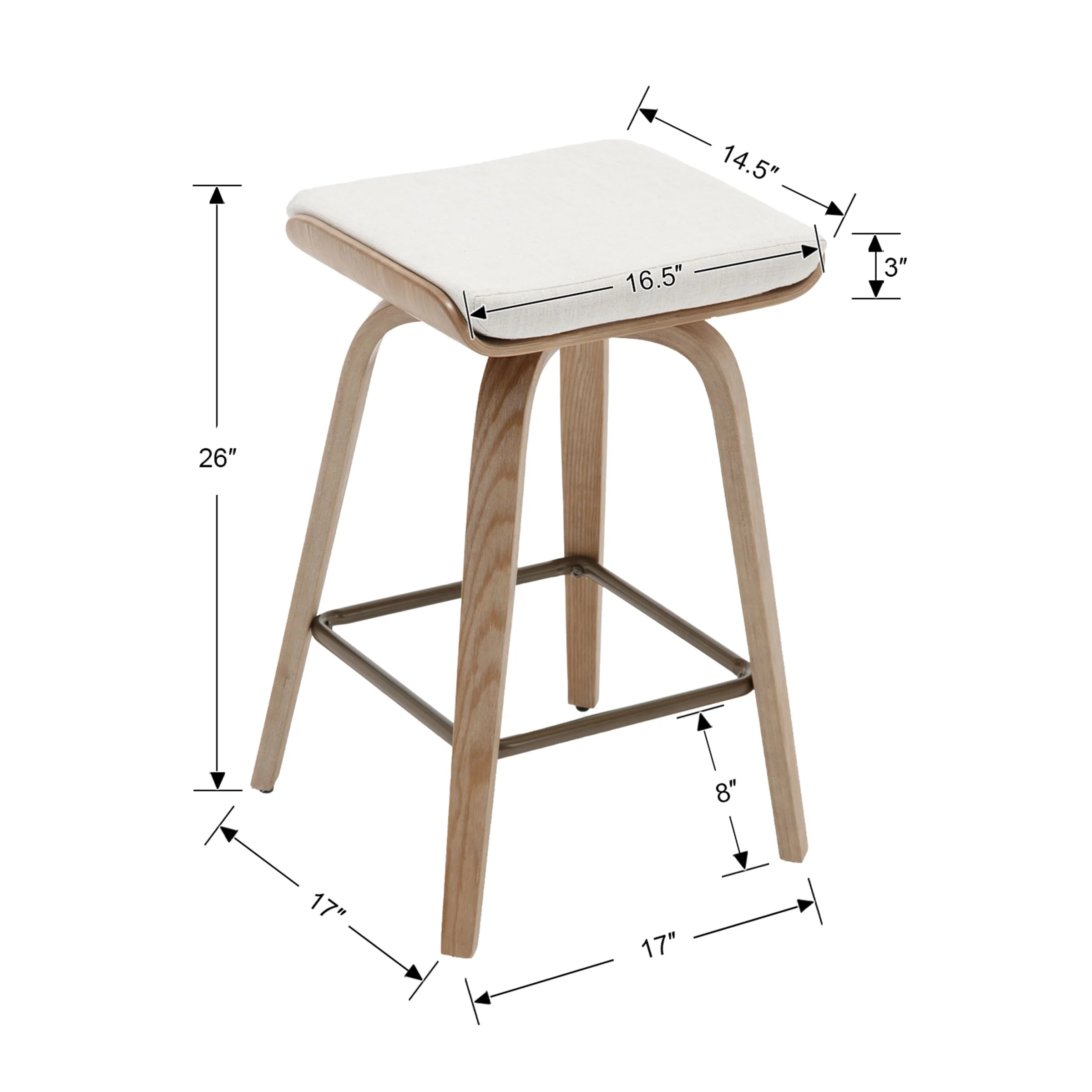 26" Backless Swivel Counter Stools Set of 2 - 1710CS - Image 10