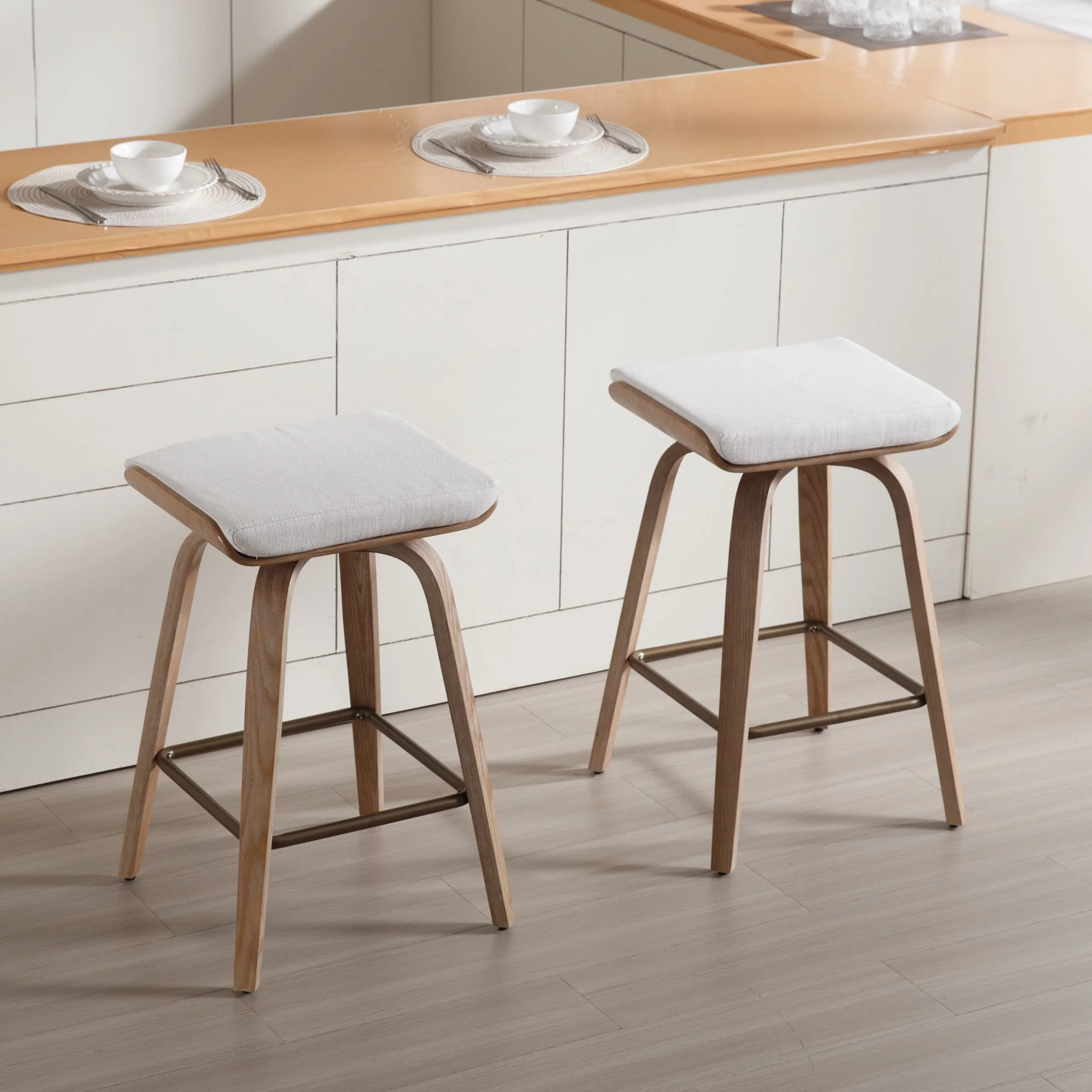 26" Backless Swivel Counter Stools Set of 2 - 1710CS - Image 2