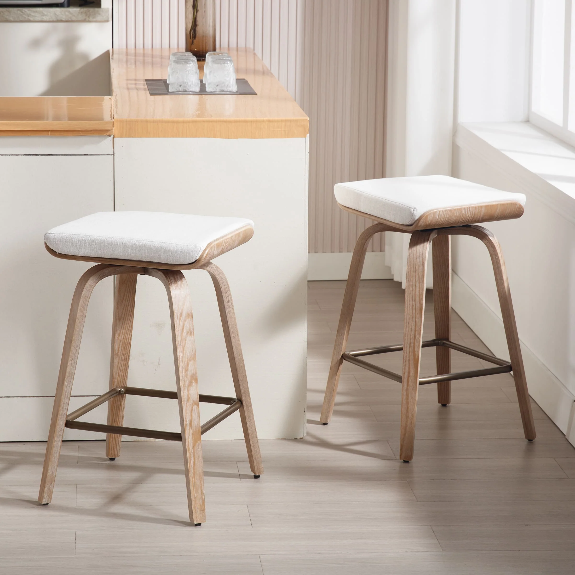 26" Backless Swivel Counter Stools Set of 2 - 1710CS - Image 4