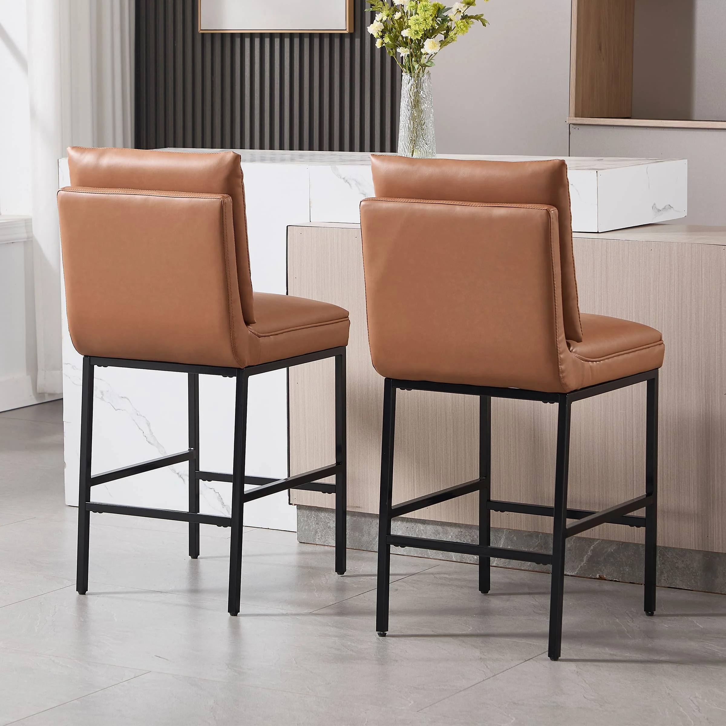 26.75" Leather Counter Height Pub Stools Set of 2 - 2009CS - Image 12