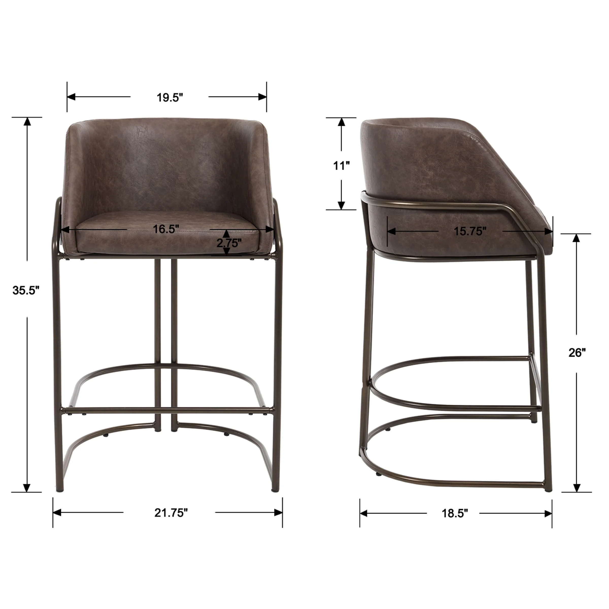26"H Industrial Barrel Counter Stools Set of 2 - 24613CS - Image 10