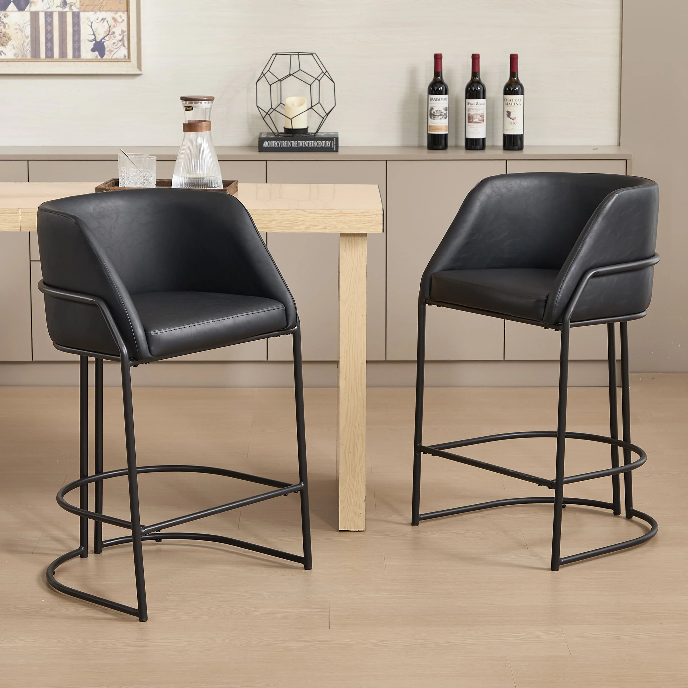 26"H Industrial Barrel Counter Stools Set of 2 - 24613CS - Image 11