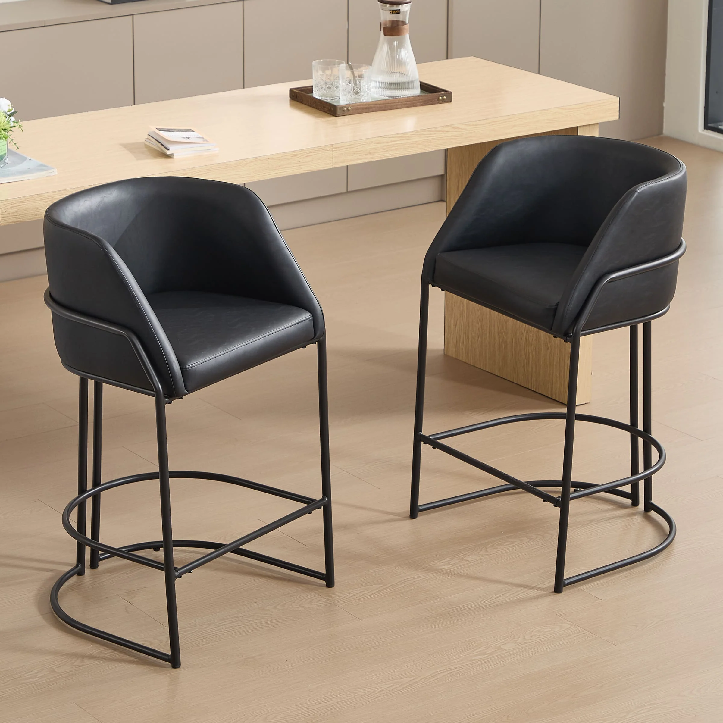 26"H Industrial Barrel Counter Stools Set of 2 - 24613CS - Image 12