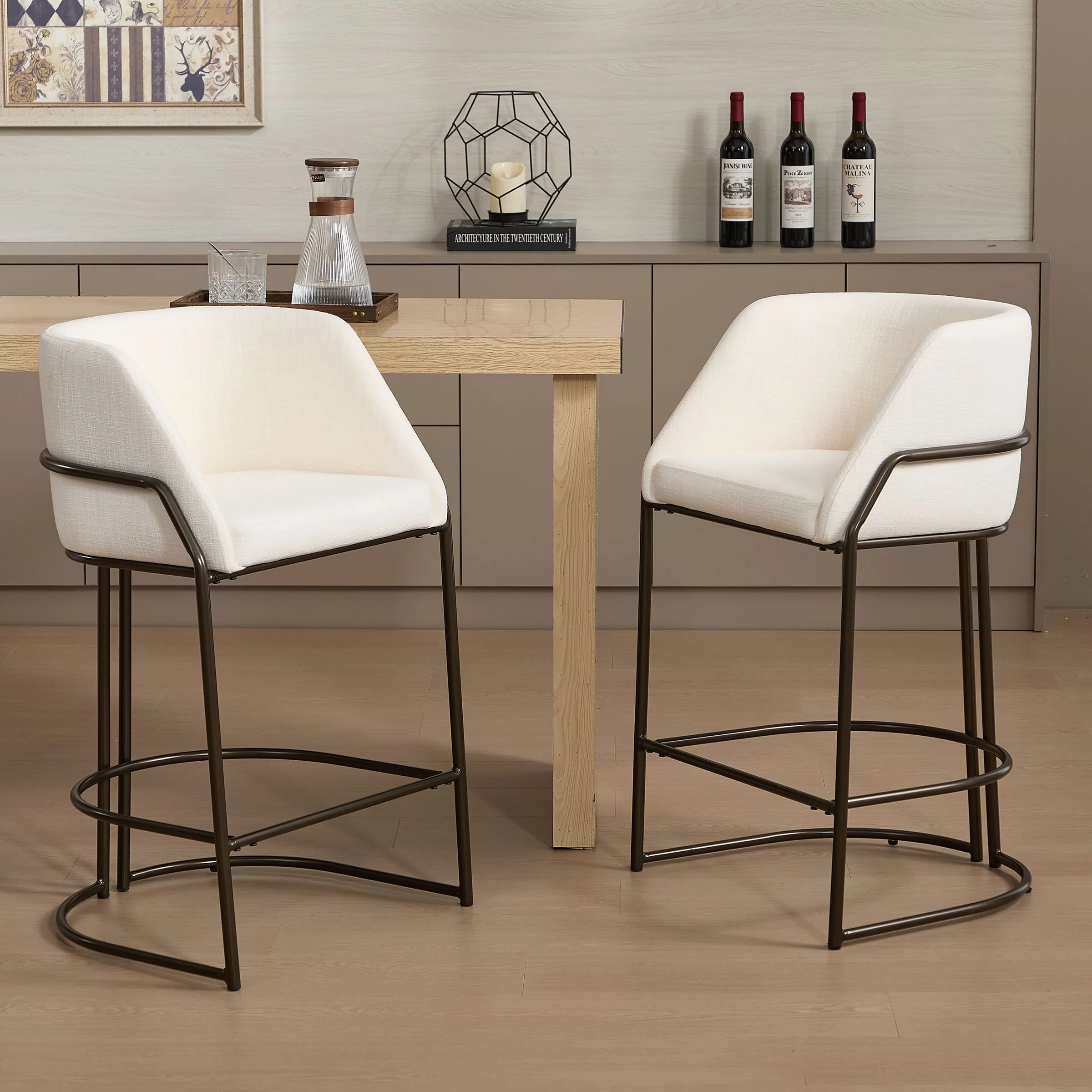 26"H Industrial Barrel Counter Stools Set of 2 - 24613CS - Image 20