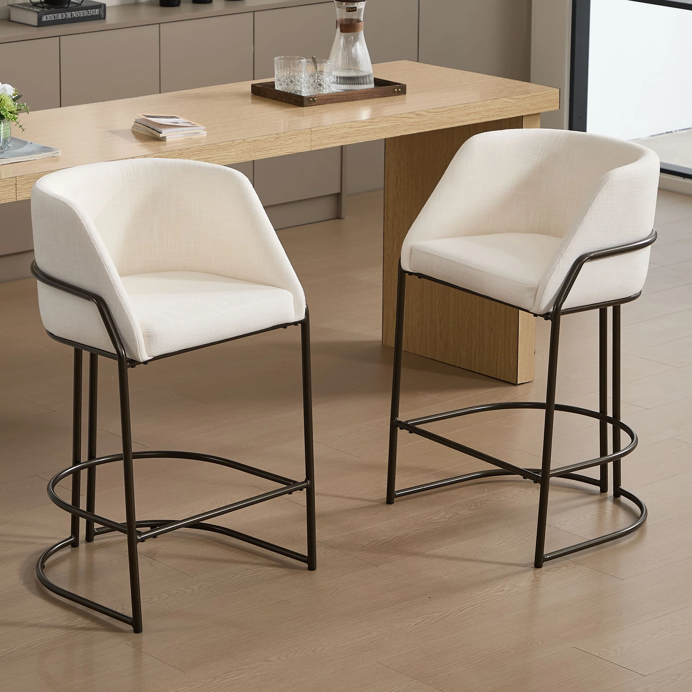 26"H Industrial Barrel Counter Stools Set of 2 - 24613CS - Image 21