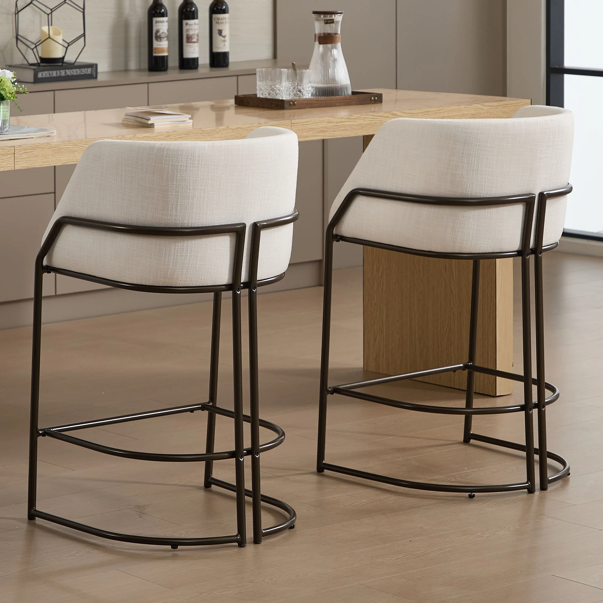26"H Industrial Barrel Counter Stools Set of 2 - 24613CS - Image 22
