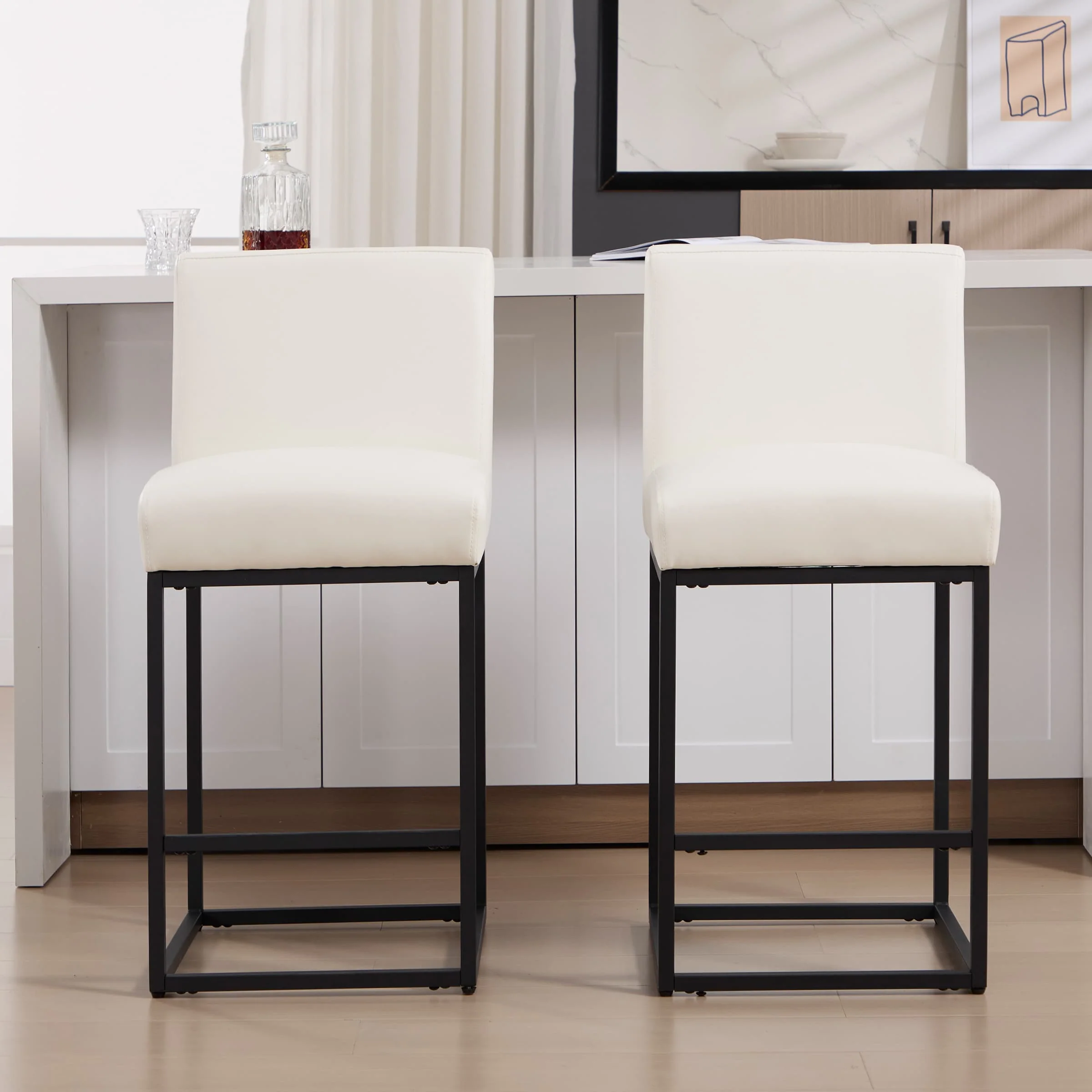 27"H & 31"H Metal Frame Counter Height Bar Stools Set of 2 - 5691 - Image 16